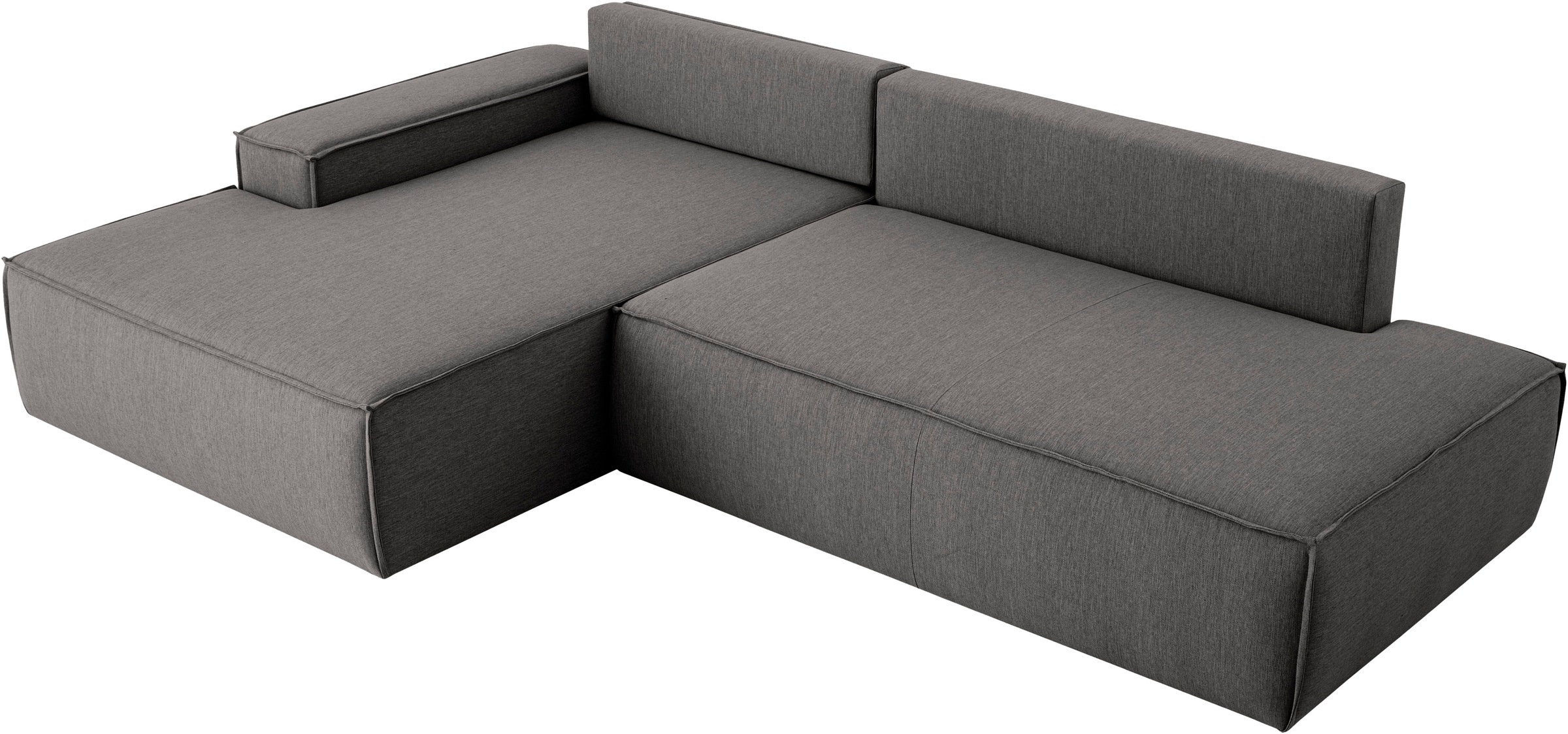 OTTO home Ecksofa »SHERWOOD,  Schlafsofa in L-Form offen (275cm), Cord, Leinenoptik« Schlaffunktion und Bettkasten, Kedernaht, hoher Sitz- & Liegekomfort,