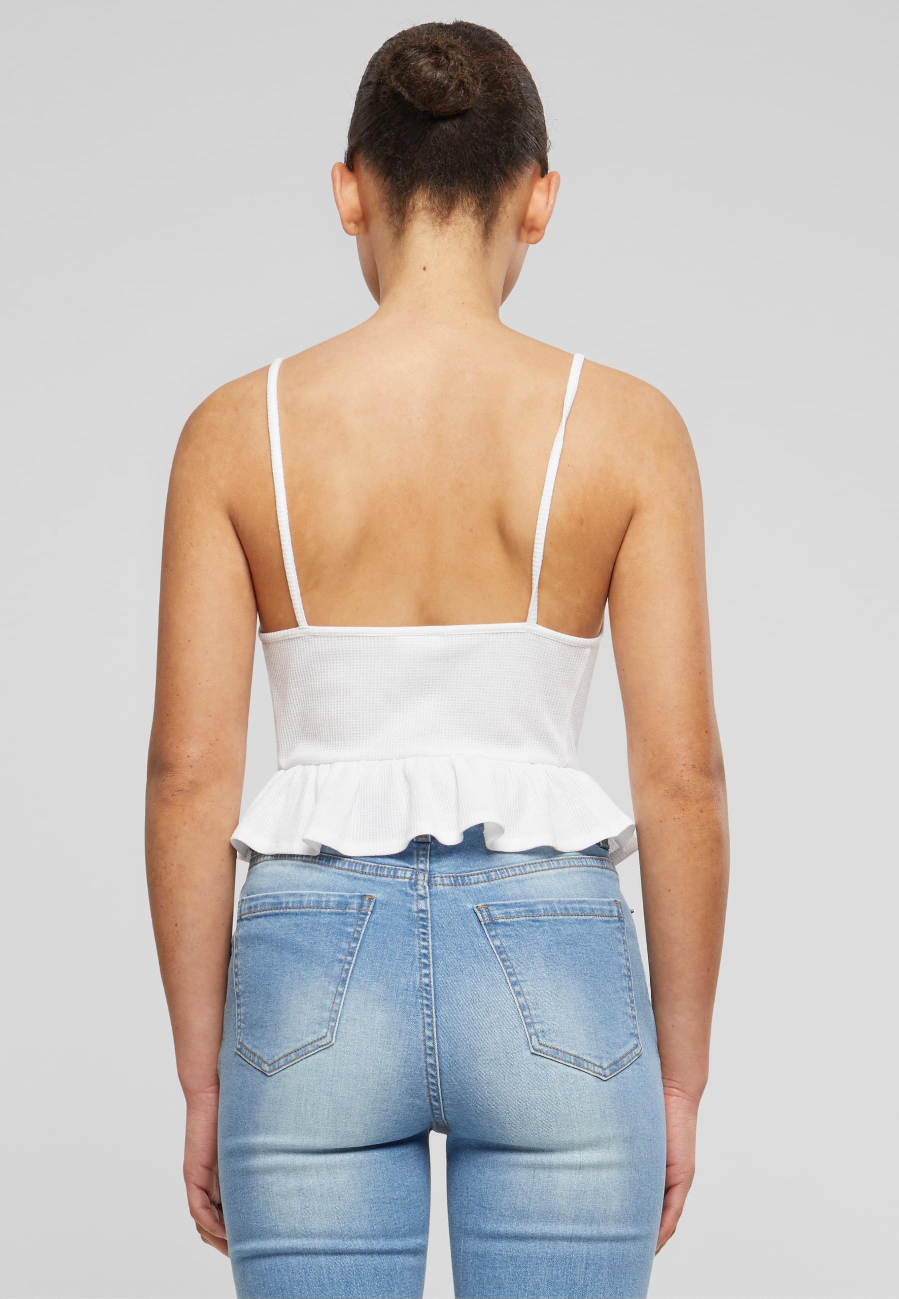 URBAN CLASSICS T-Shirt-BH »Urban Classics Damen Ladies Waffle Pique Ruffle Top«
