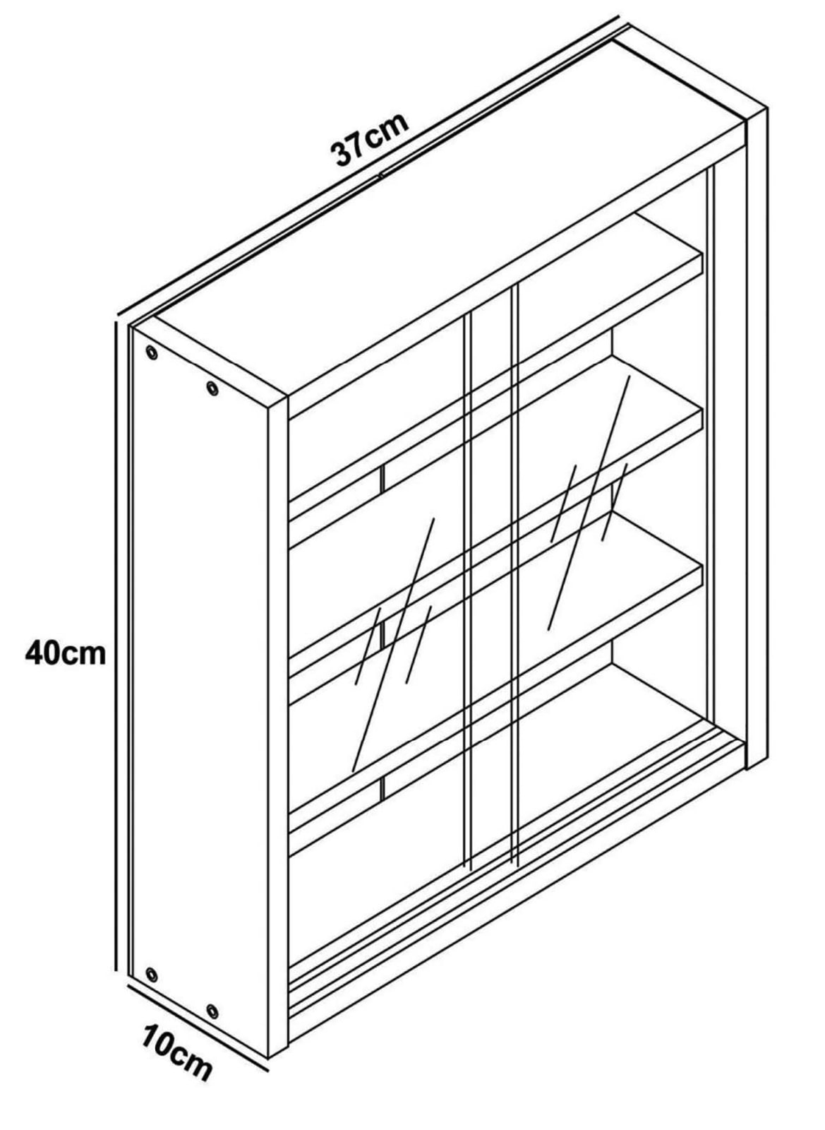 VCM Wandregal »VCM Glasvitrine hängend | Vitrine Glas mit ESG-Sicherheitsglas | Maße: H. 40 x B. 37 x T. 10 cm| Hängevitrine Glas | Modern und platzsparend | Glas Vitrinenschrank - Agisa S«