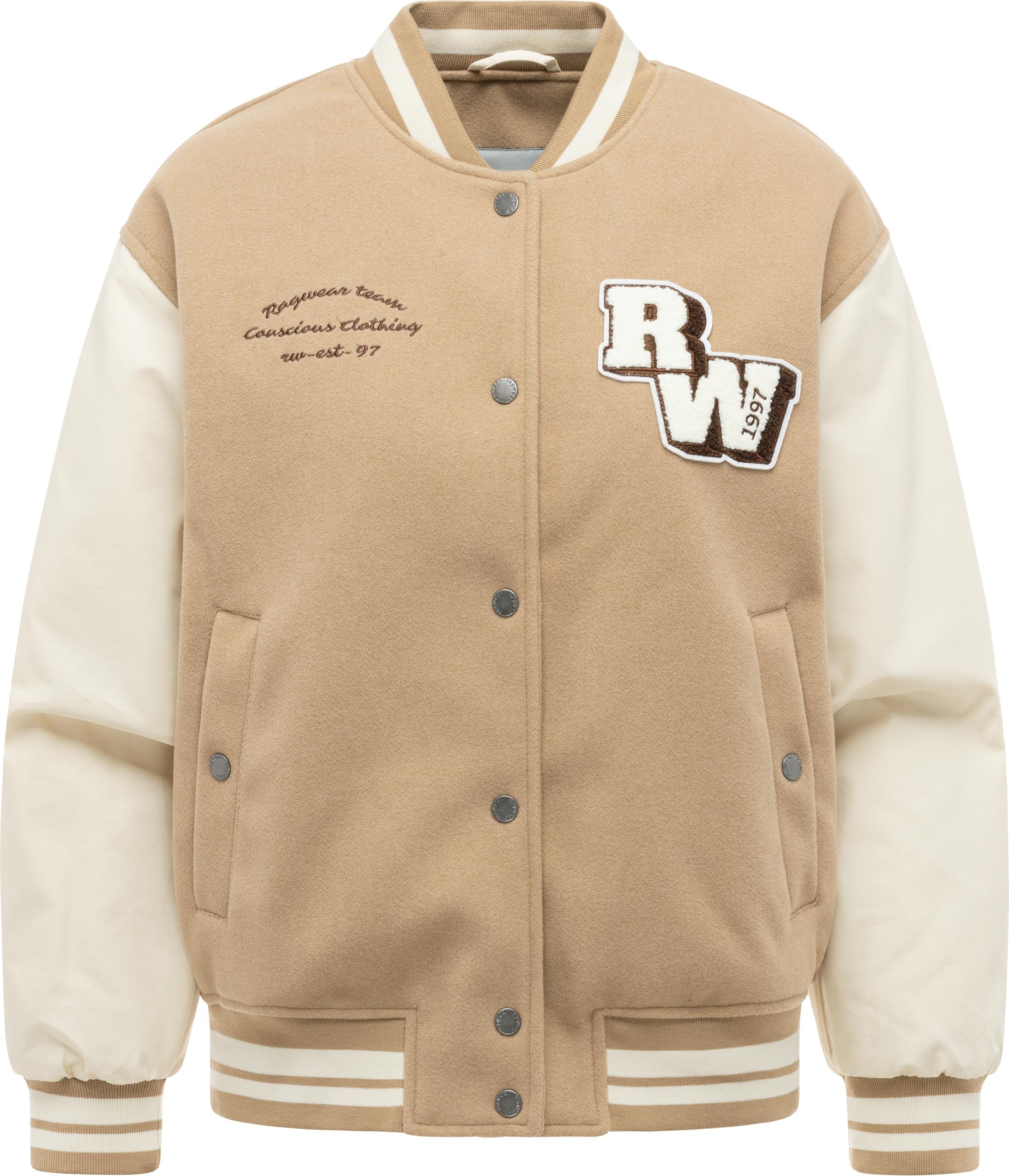 Ragwear Collegejacke "Clubie Y" ohne Kapuze modische Damen Bomberjacke mit Rippstrick-Details