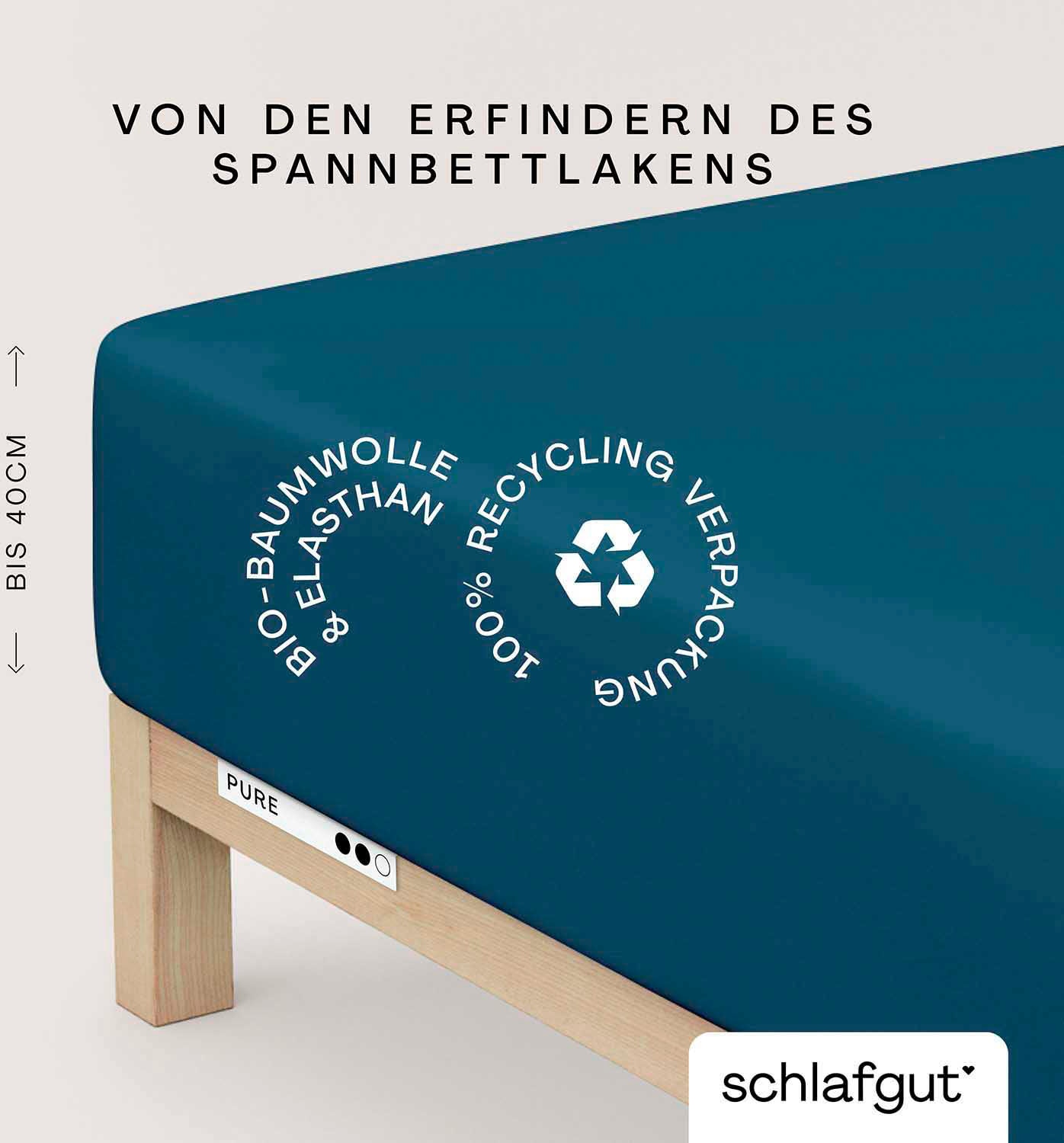 Schlafgut Spannbettlaken "PURE BOXSPRING Bio-Baumwolle mit Elasthan, 170 g/ günstig online kaufen