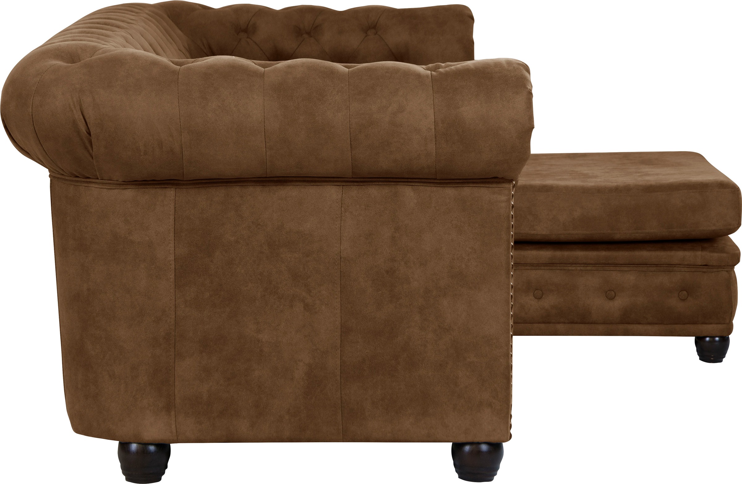 Home affaire Chesterfield-Sofa »Rysum L-Form«, Chesterfield-Optik mit Ottomanen-Abschluß