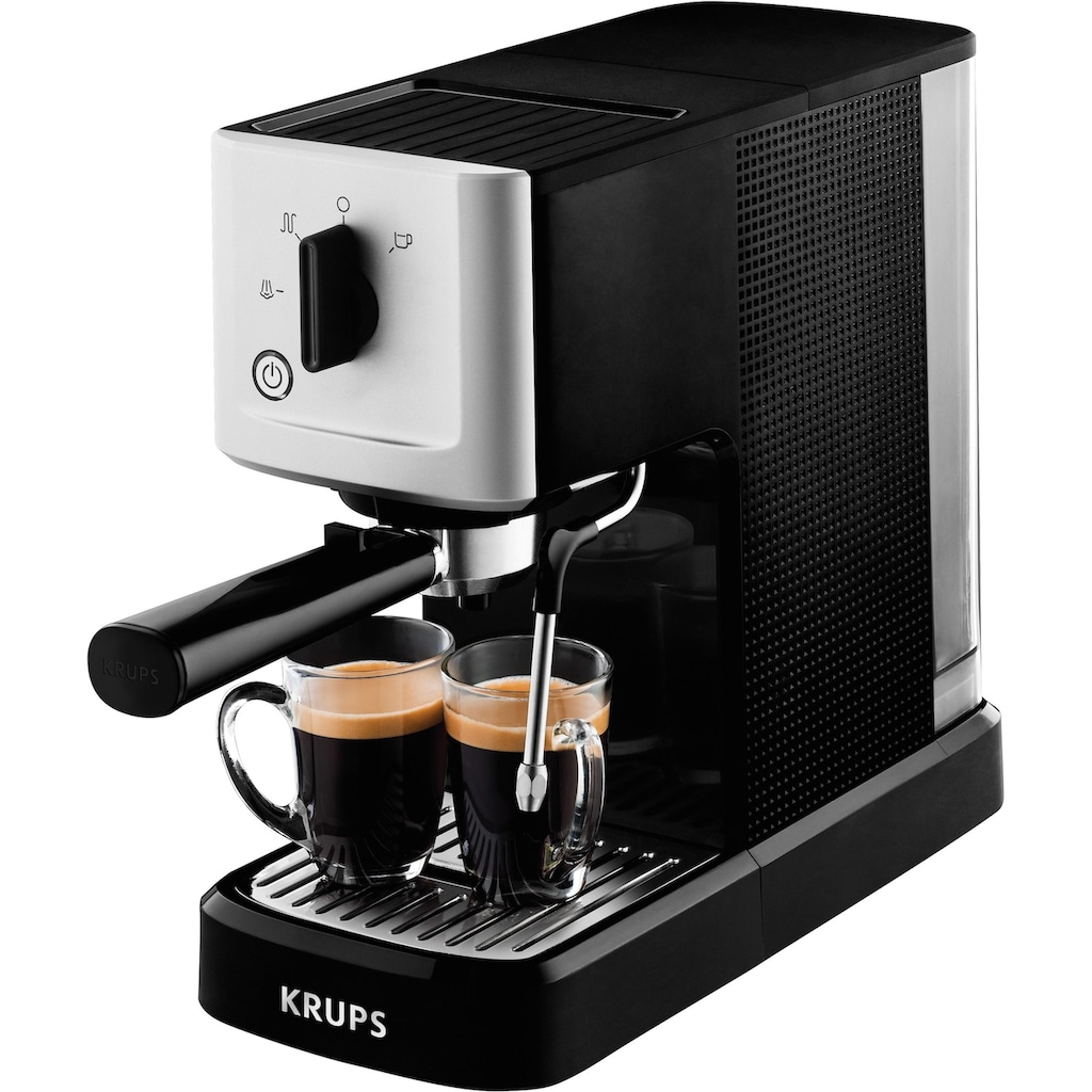 Krups Espressomaschine »Calvi Steam & Pump XP3440«, Edelstahl, 1 L Wassertank, Sehr kompakt, Schnelles Aufheizen