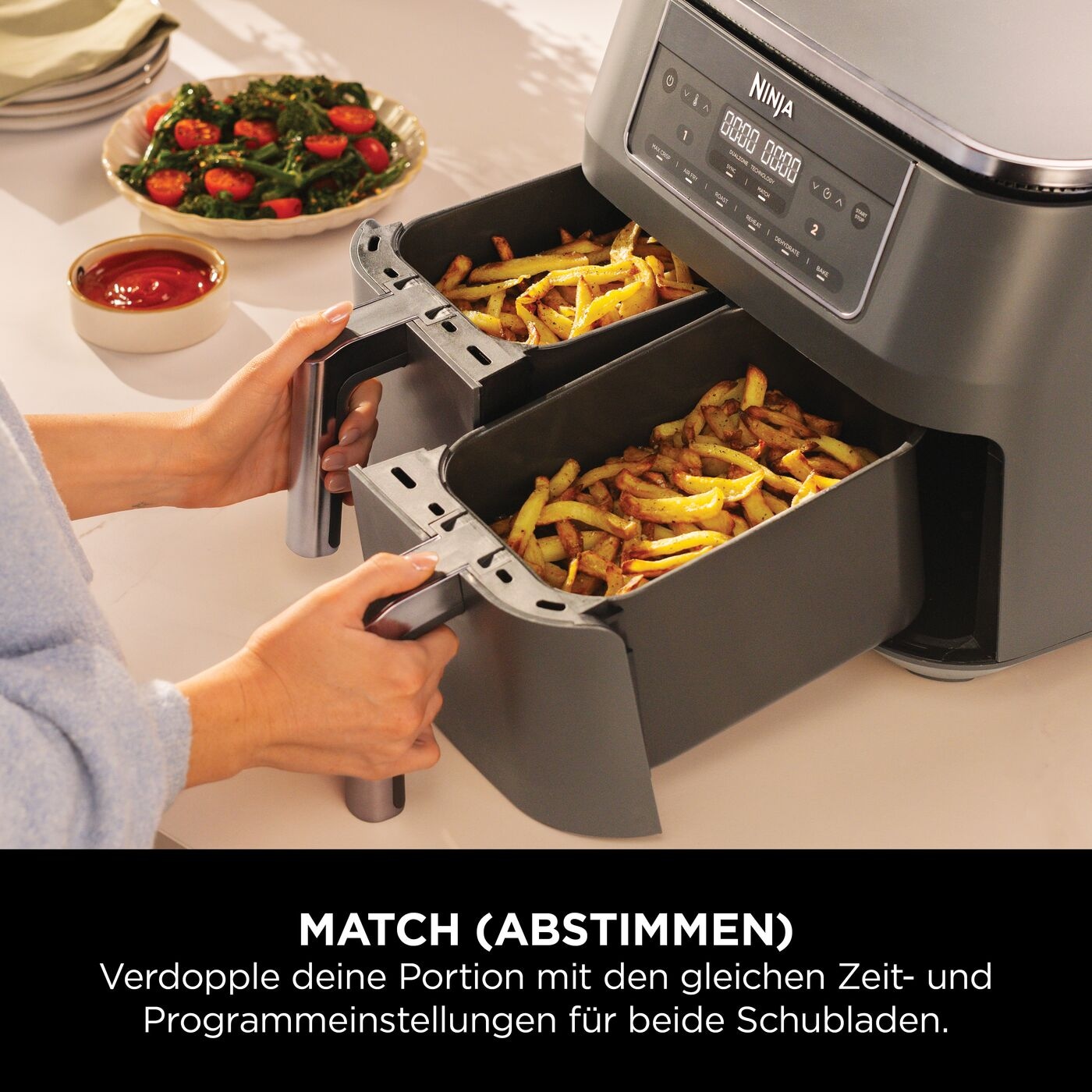 NINJA Heißluftfritteuse »6-in-1 Dual Zone Air Fryer 7,6L DZ300EU« 2470 W