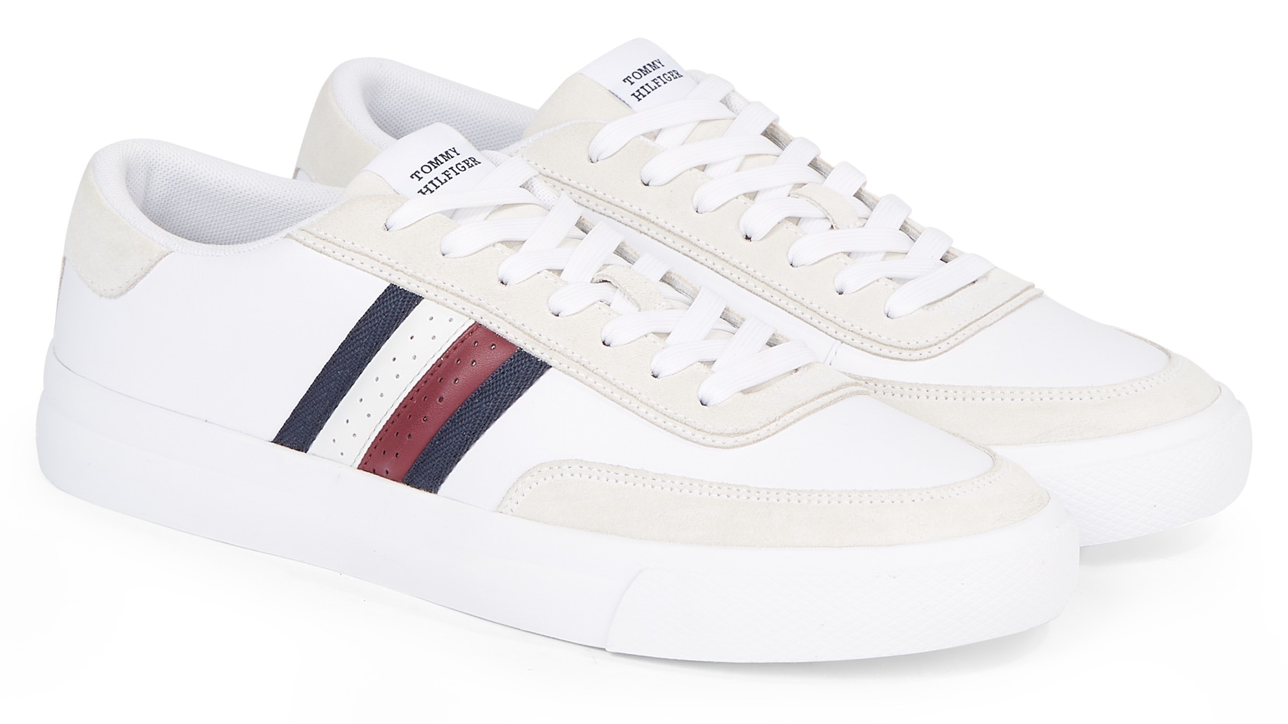 Tommy Hilfiger Sneaker "TH CUPSET RWB LTH", mit seitlichen Streifen, Freize günstig online kaufen