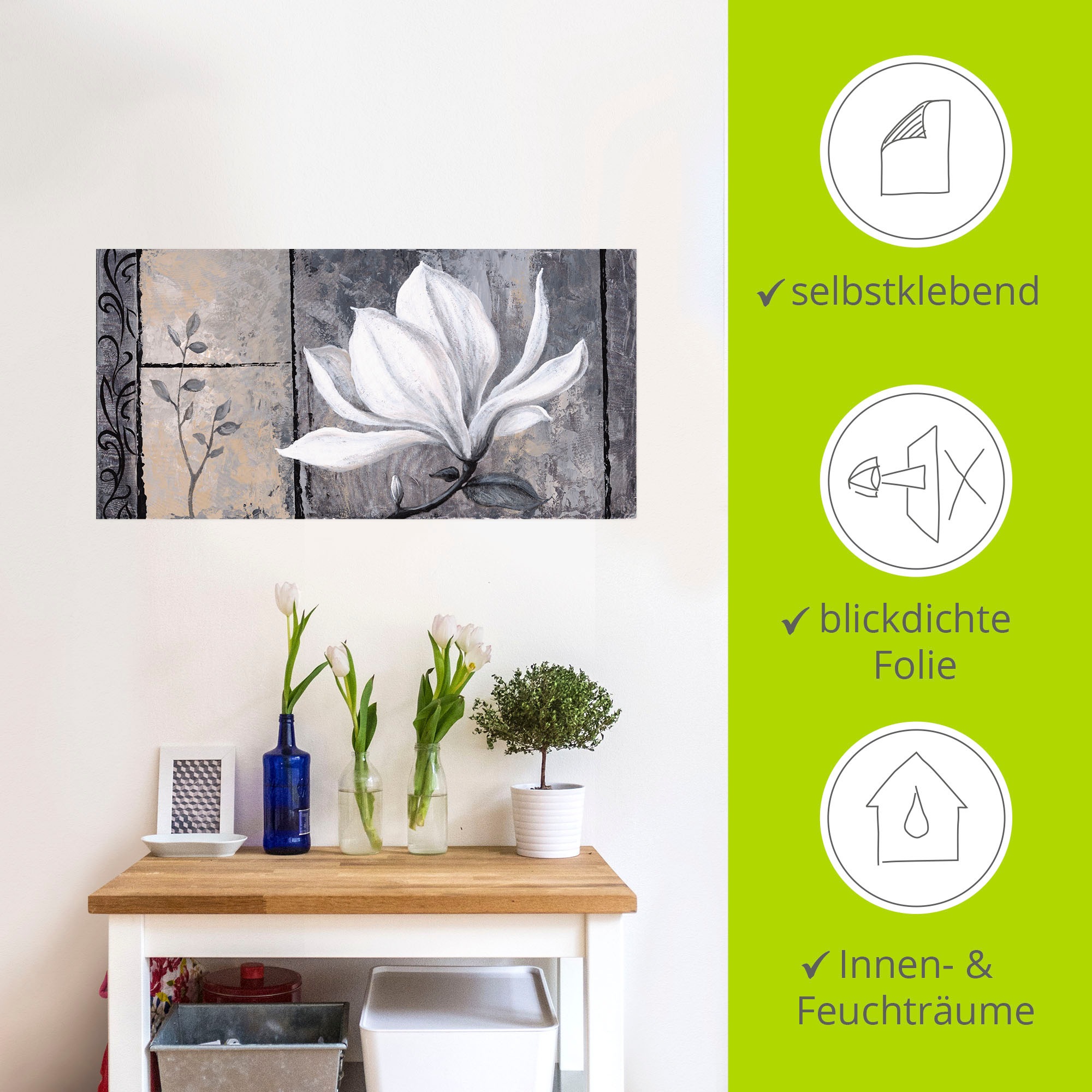 Artland Wandbild »Klassische Magnolie«, Blumen, (1 St.), als Alubild, Outdoorbild, Leinwandbild, Poster, Wandaufkleber