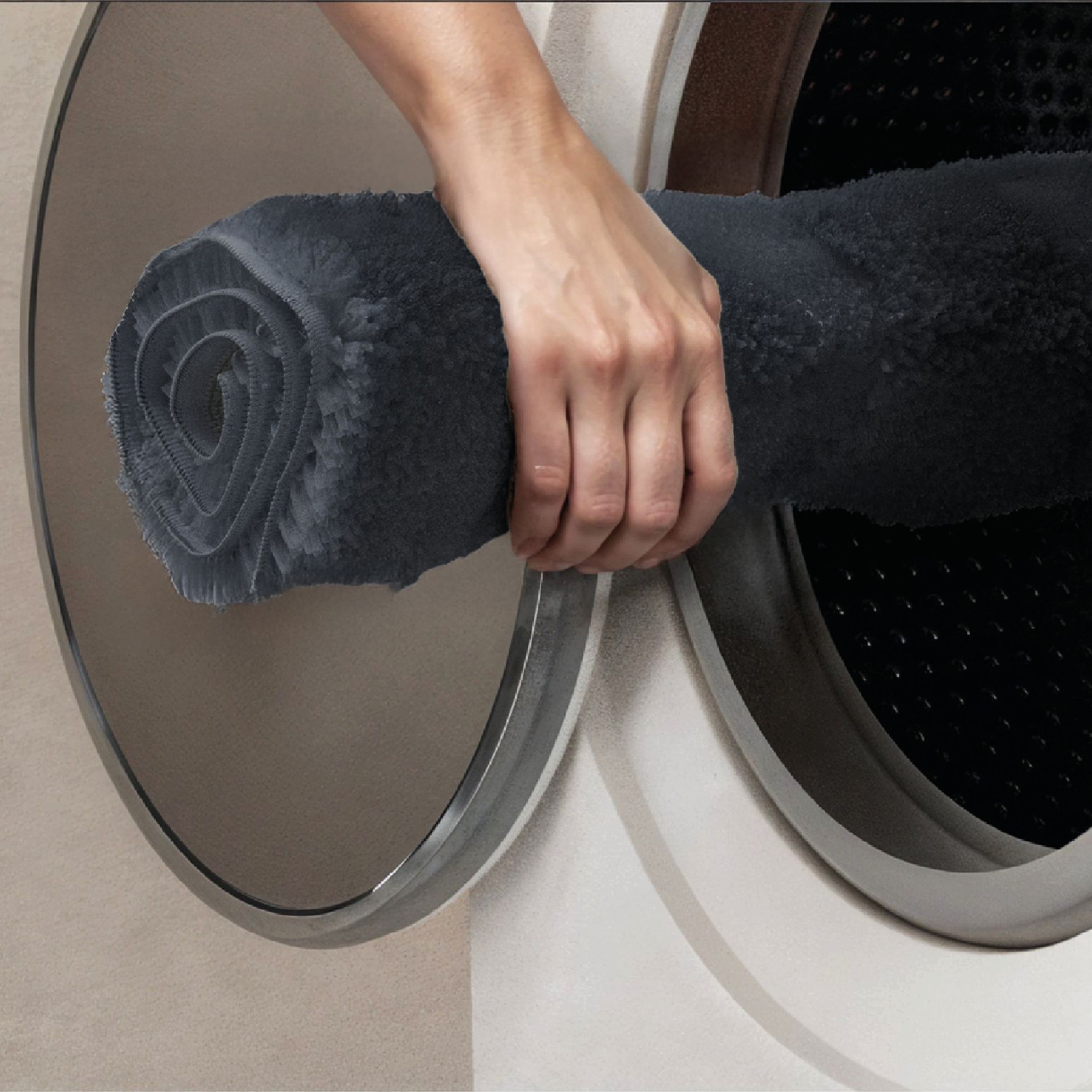 OTTO home Badematte »Levii, Badvorleger, Badezimmer Teppich, sehr weich«, rutschhemmend beschichtet, schnell trocknend-fußbodenheizungsgeeignet, Hoch-Tief-Effekt, weiche Haptik, Made in Europe