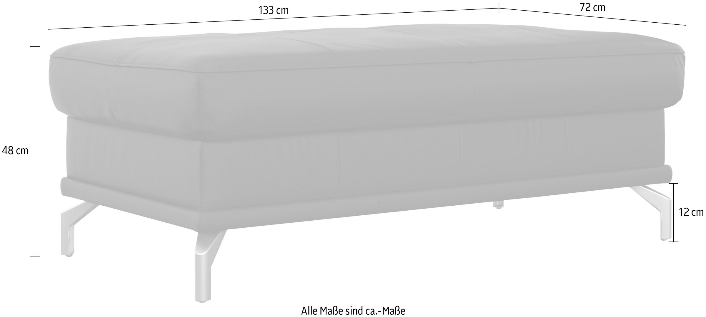 sit&more Hocker »Cabrio, B: 113 cm«, individuell zu kombinieren, Federkern