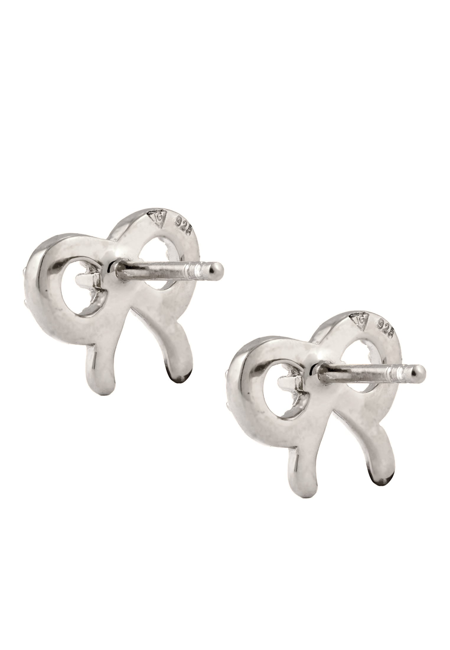 Elli Paar Ohrstecker »Ohrringe Ohrstecker Schleife Weiß 925 Silber vergoldet, mit Kristallen von Swarovski®«