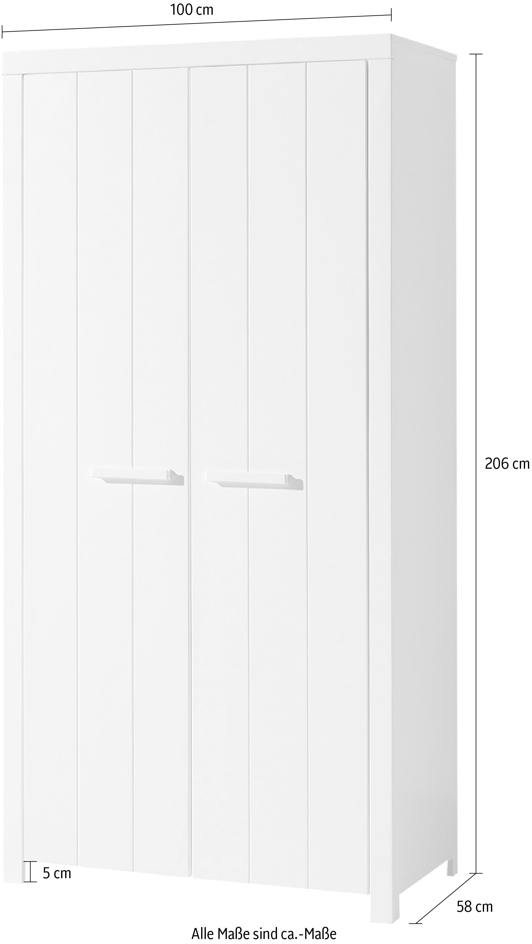 Vipack Kleiderschrank, (Made in Europe), Geräumiger 2-trg. Kleiderschrank in Landhaus Optik, 2 Fächer