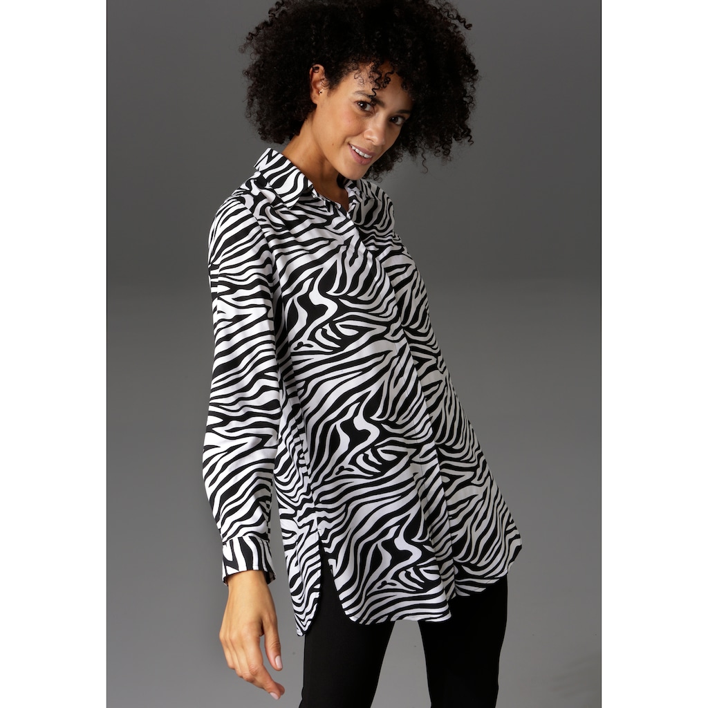 Aniston CASUAL Longbluse, im Zebra-Steifen-Look