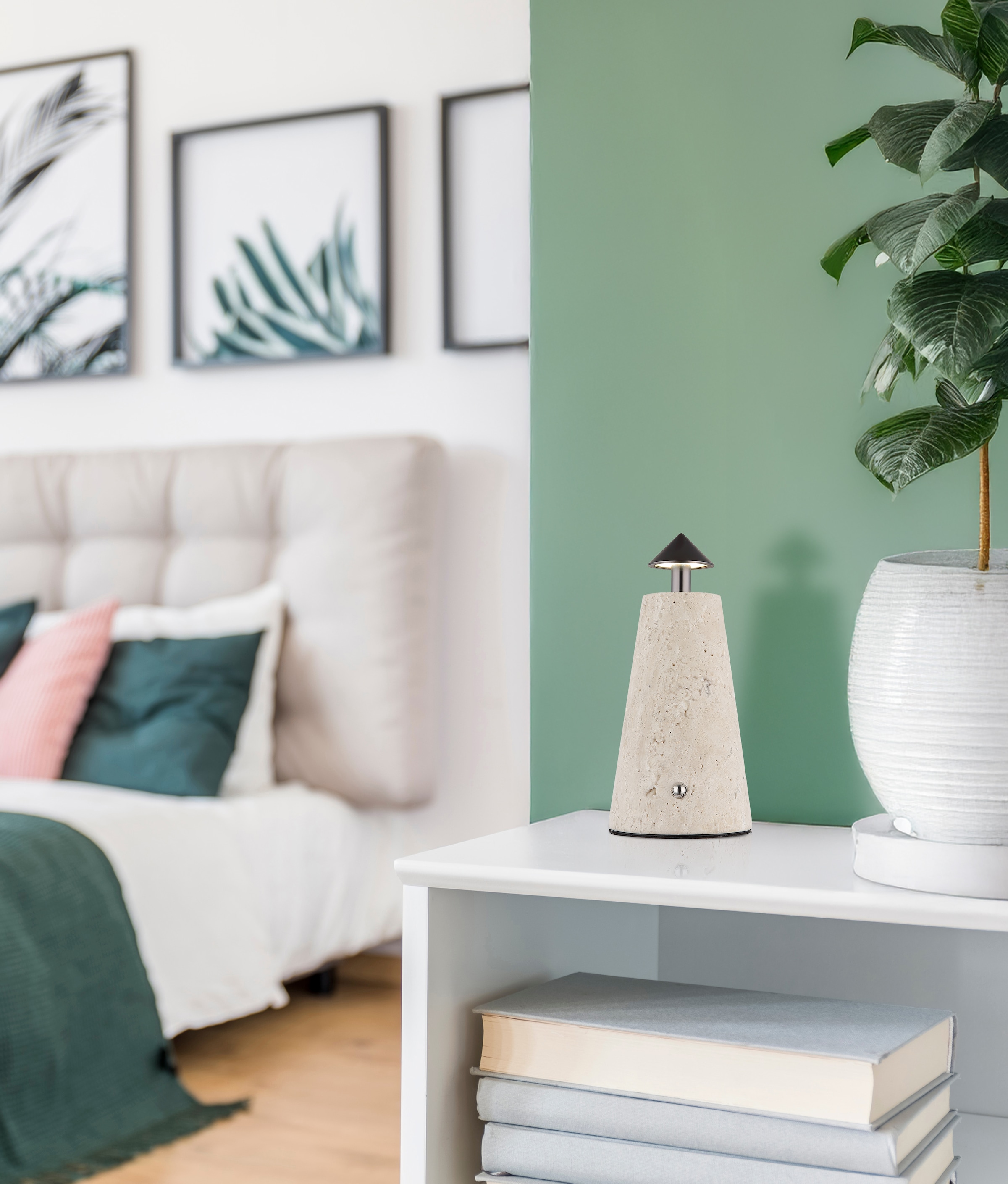 GLOBO LIGHTING Tischleuchte »LIVA« LED-Modul 1 Stk. warmweiß - kaltweiß Tischlampe Nachttischlampe Deko-Tischleuchte Schlafzimmer