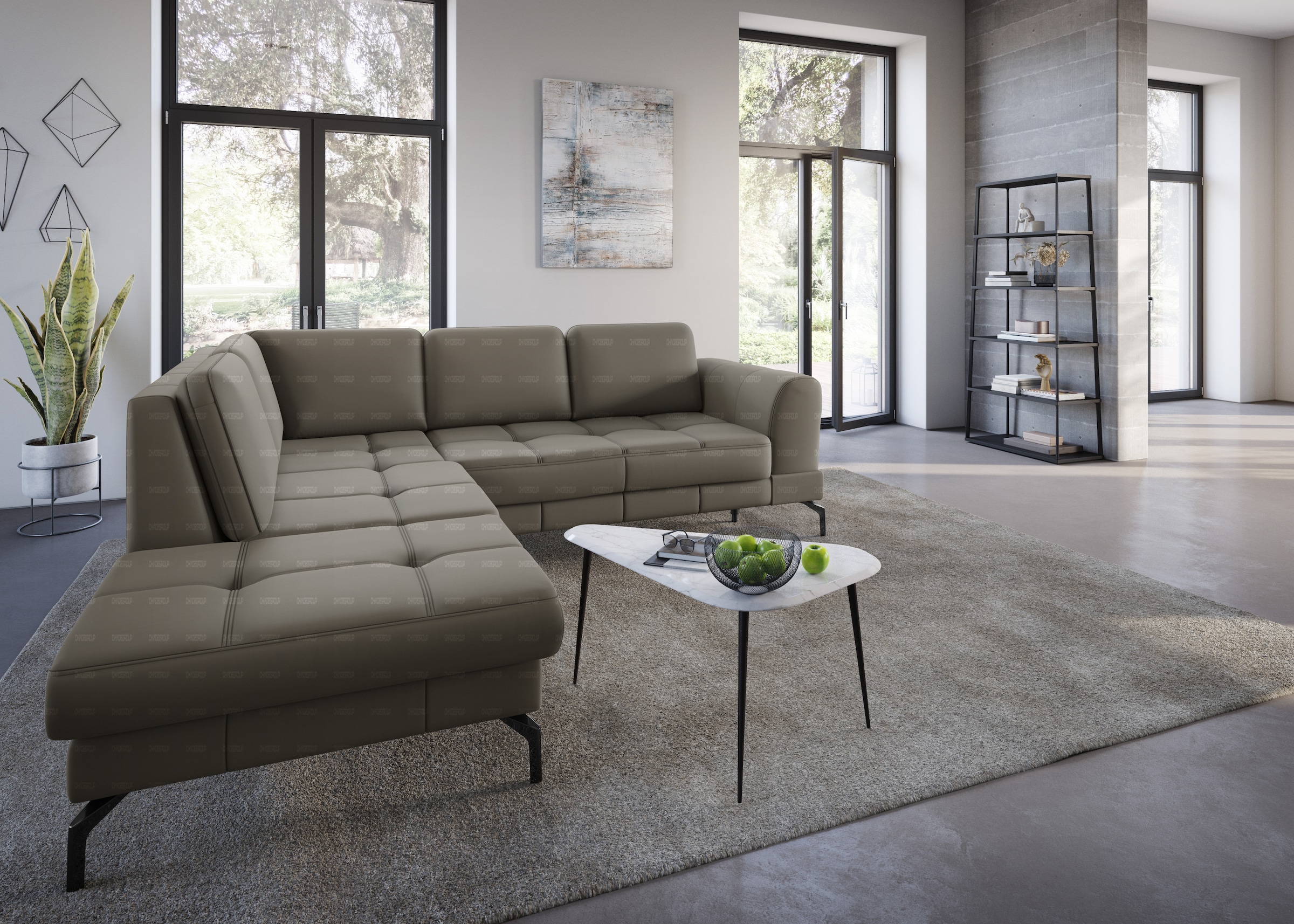 sit&more Ecksofa »Bendigo L-Form«, inklusive Sitztiefenverstellung, Bodenfreiheit 15 cm, in 2 Fußfarben