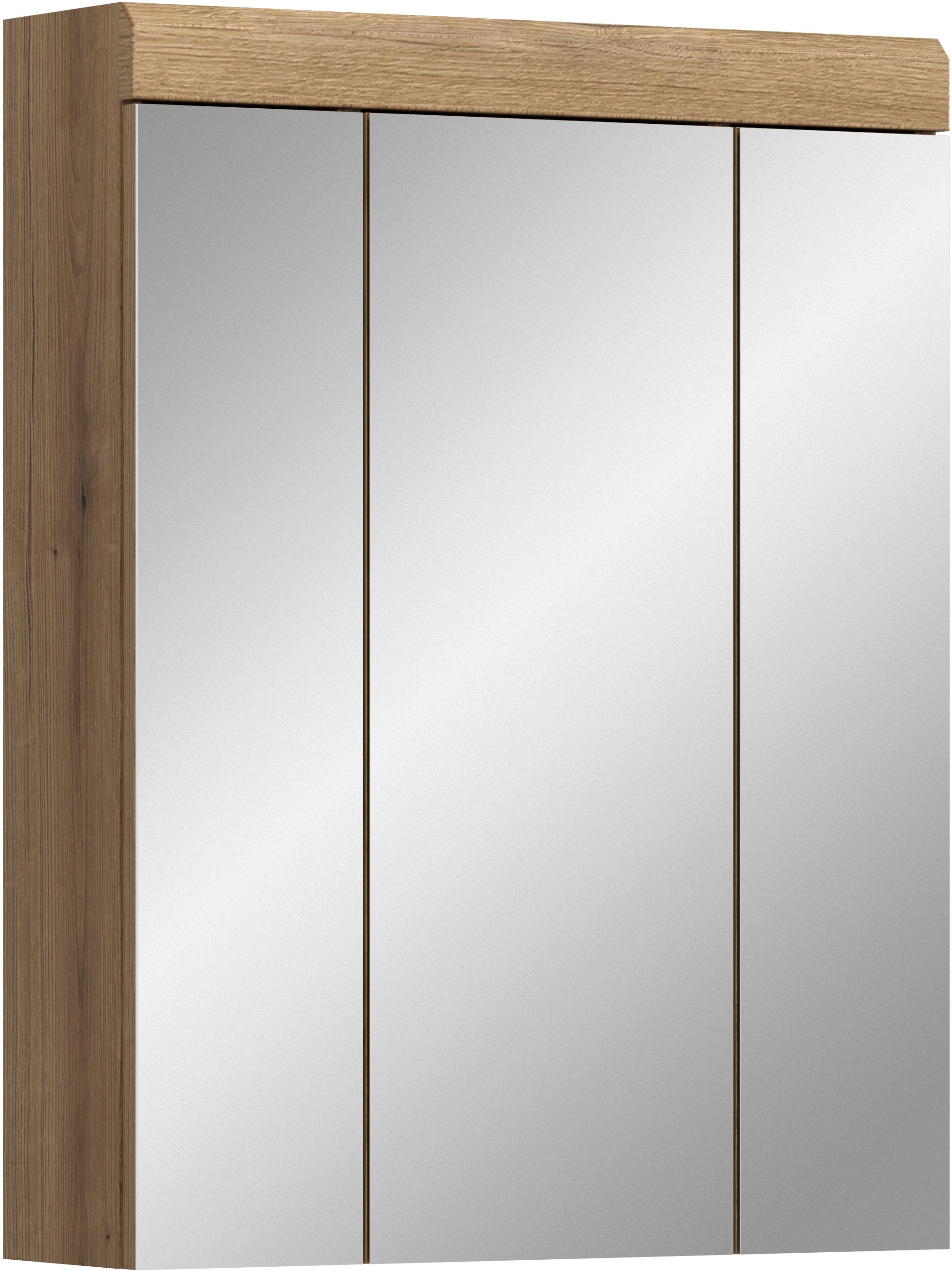 welltime Spiegelschrank "SIENA, Breite 60cm, 3 Spiegeltüren, 9 Fächer, 6 Einlegeböden" TOPSELLER, in verschiedenen Farben erhältlich, Badmöbel, Badschrank, Schrank, Bad