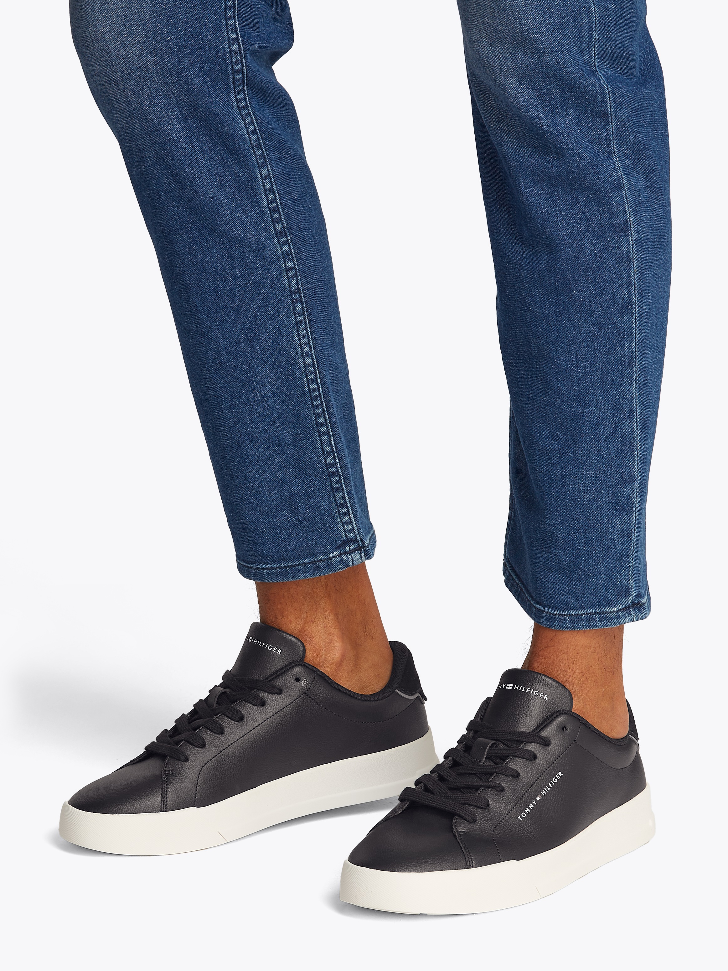 Tommy Hilfiger Sneaker "TH COURT LTH DETAIL ESS", Freizeitschuh, Halbschuh, günstig online kaufen