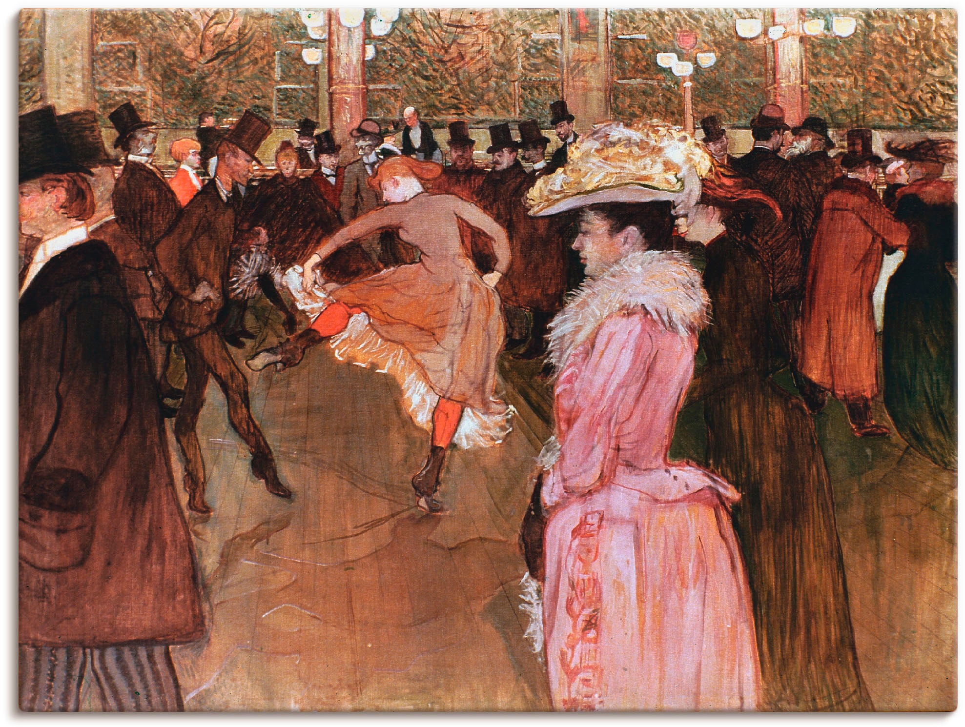 Artland Leinwandbild "Der Tanz im Moulin Rouge, 1890", Gruppen & Familien, (1 St.), auf Keilrahmen gespannt
