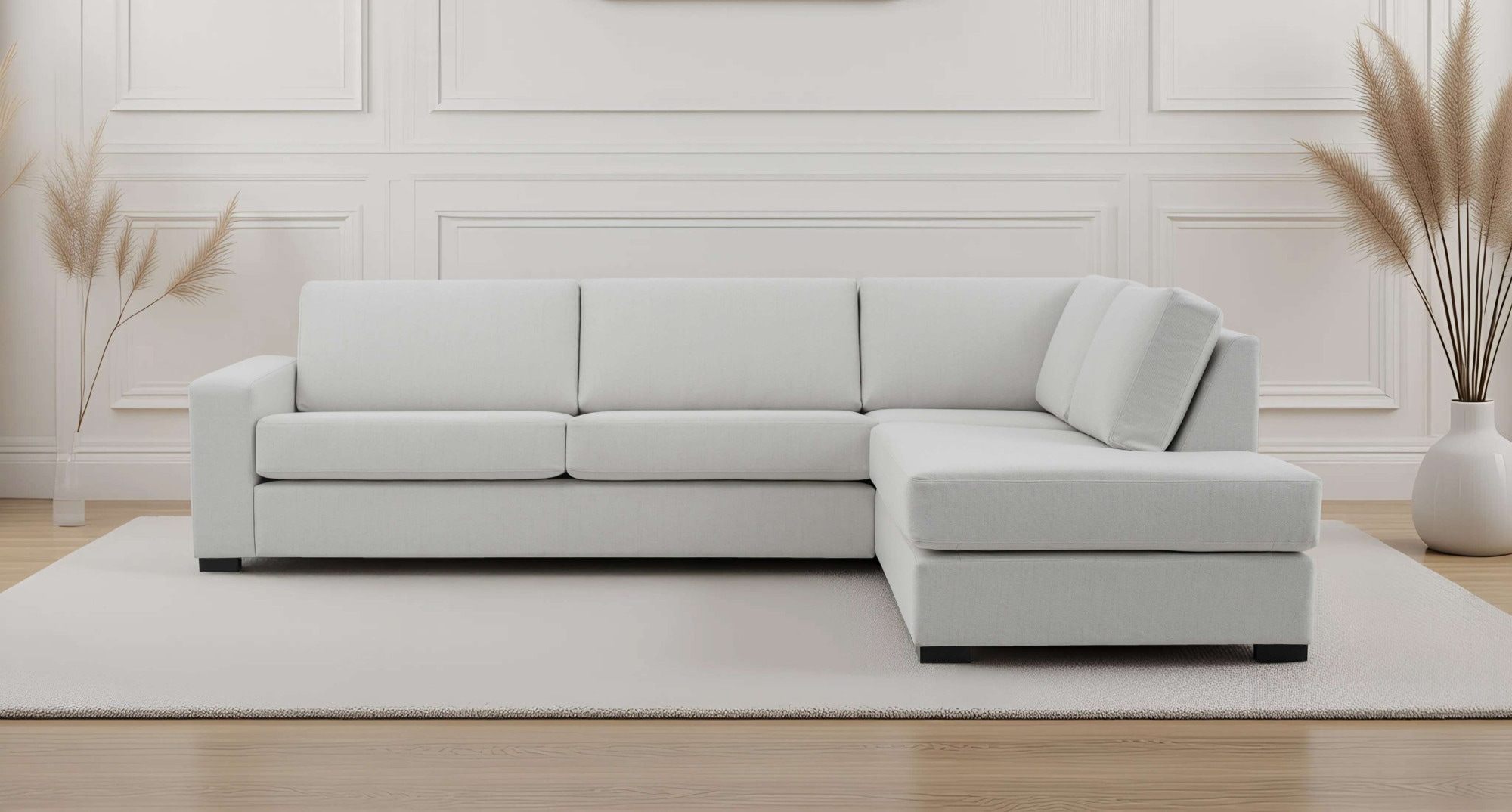 OTTO home Ecksofa "Branwell" Breite 304 cm, Struktur fein, mit Wellenunterfederung