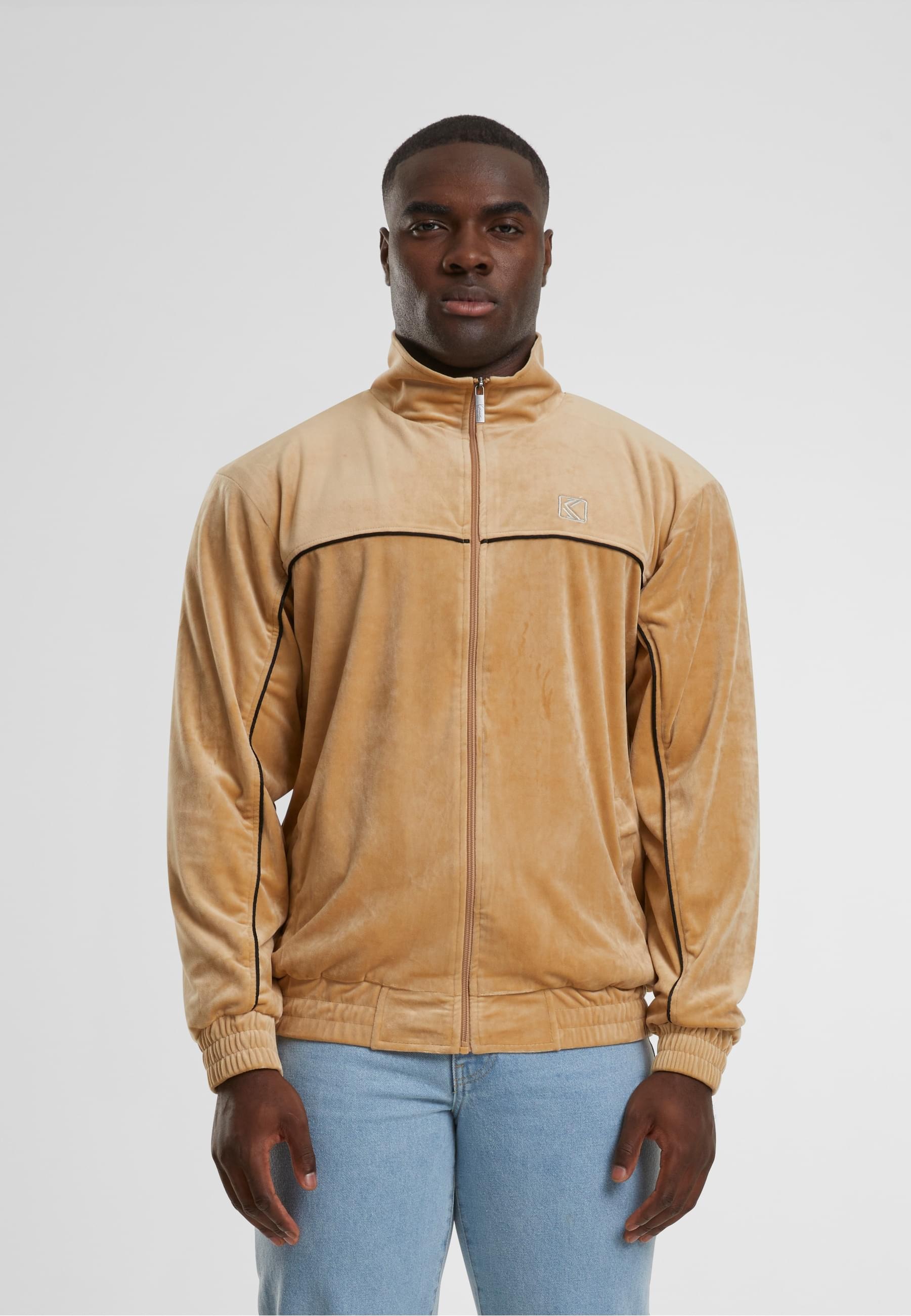 Karl Kani Anorak »Karl Kani Herren KM214-021-1 OG Velvet Jacket sand«, (1 St.), ohne Kapuze