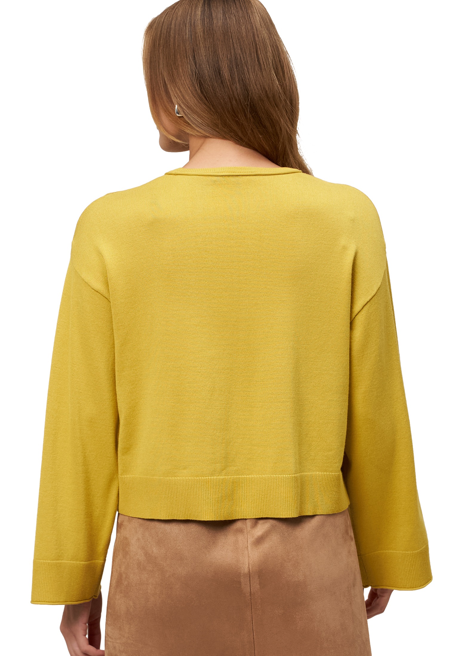Zero Strickpullover »zero Pullover mit Trompetenärmeln«, (1 tlg.), Plain/ohne Details