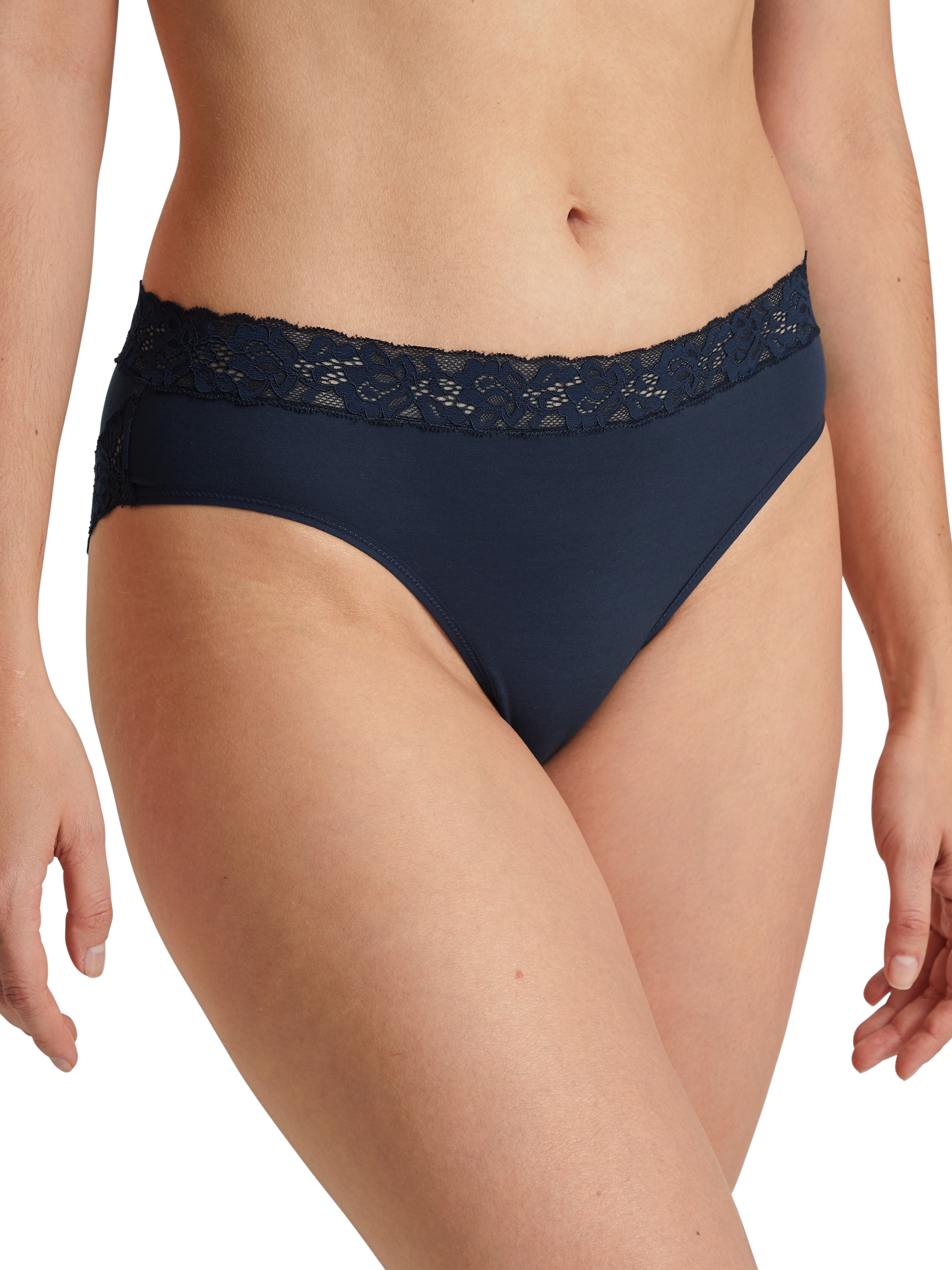 CALIDA Natural Comfort Lace Top Canottiera In Pizzo Intimo Donna, Swiss Cotton, Lavabile A 60°, Taglia 54/56