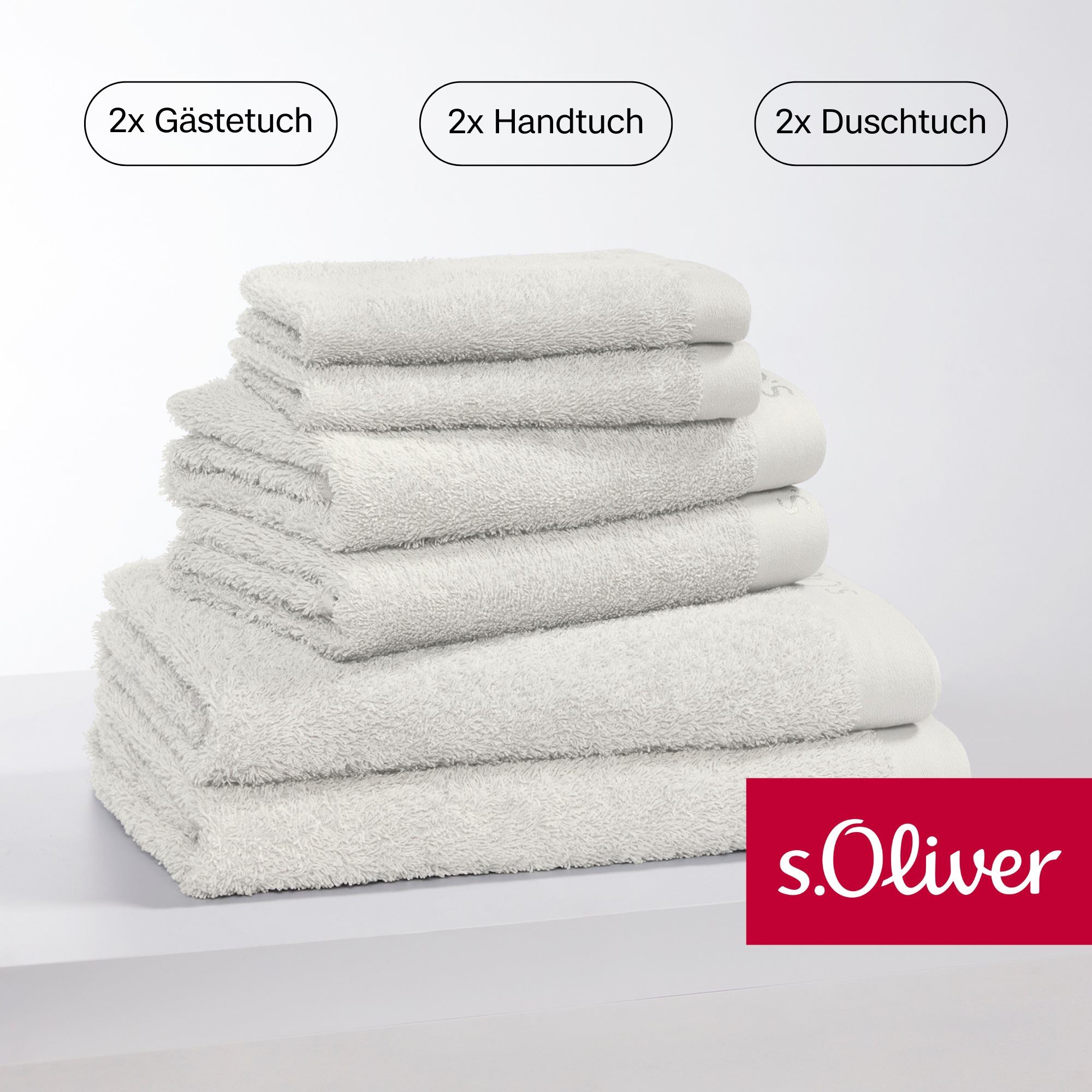 s.Oliver Handtuch Set "s. Oliver, besonders weich und saugfähig,", (Set, 6 St., 2 Gästetücher 30x50 cm-2 Handtücher 50x1