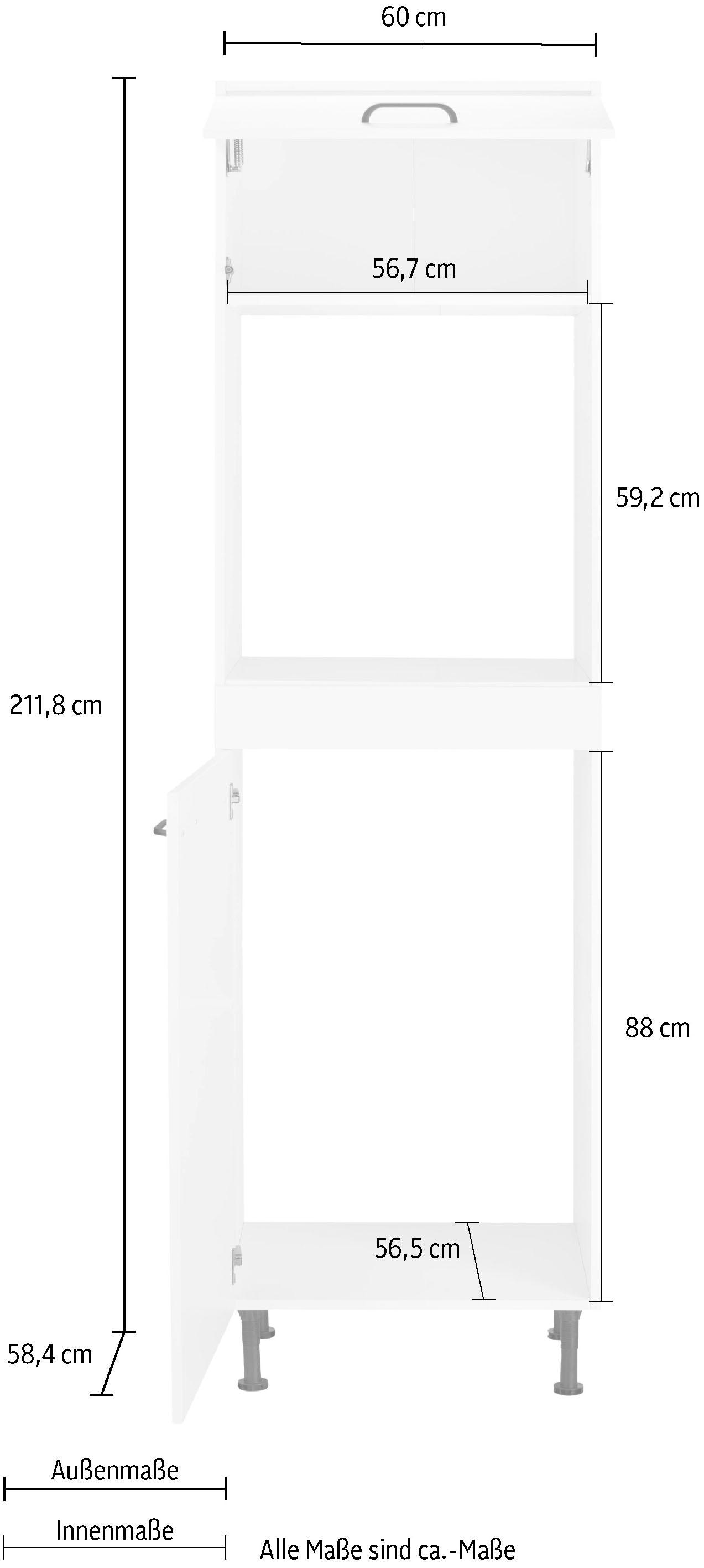 OPTIFIT Backofen/Kühlumbauschrank »Elga«, mit Soft-Close-Funktion, höhenverstellbaren  Füßen, Breite 60 cm | BAUR