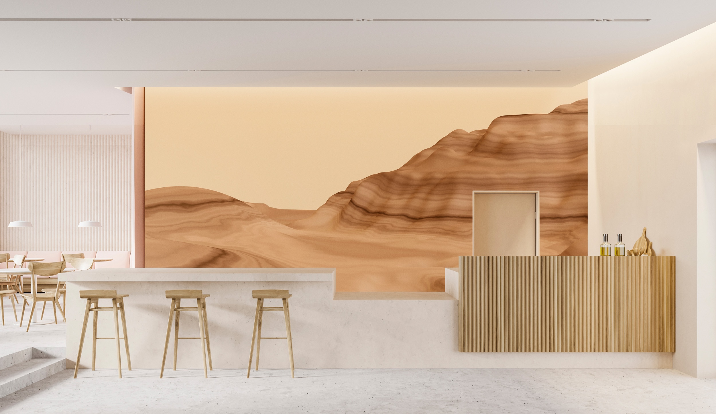 living walls Vliestapete "Wüsten-Tapete in Sandoptik Beige Braun Naturmuster" matt glatt