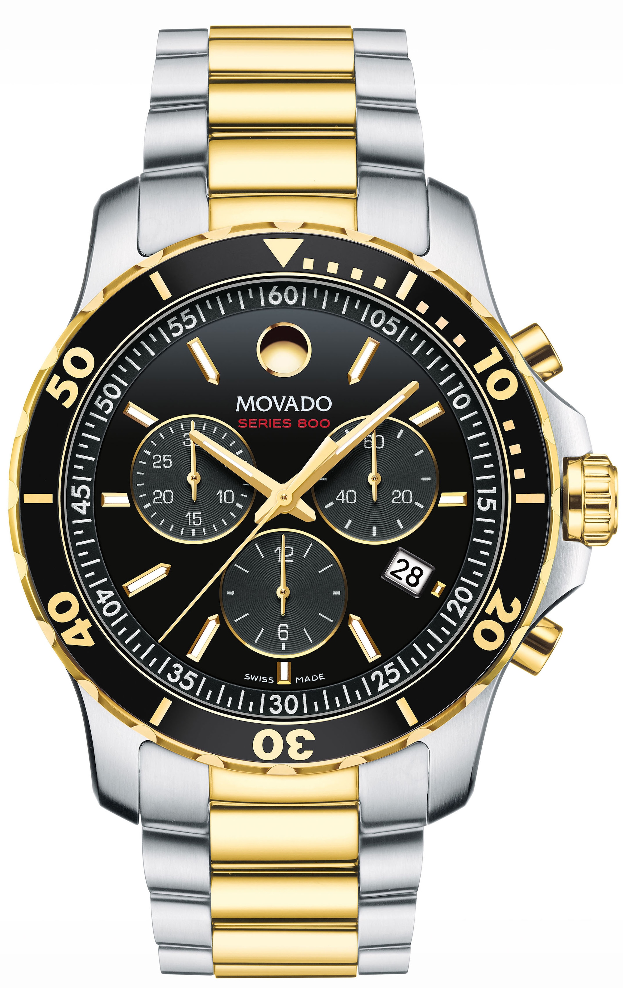 MOVADO Chronograph »Series 800, 2600146«, Quarzuhr, Armbanduhr, Herrenuhr, Swiss Made, Edelstahlarmband