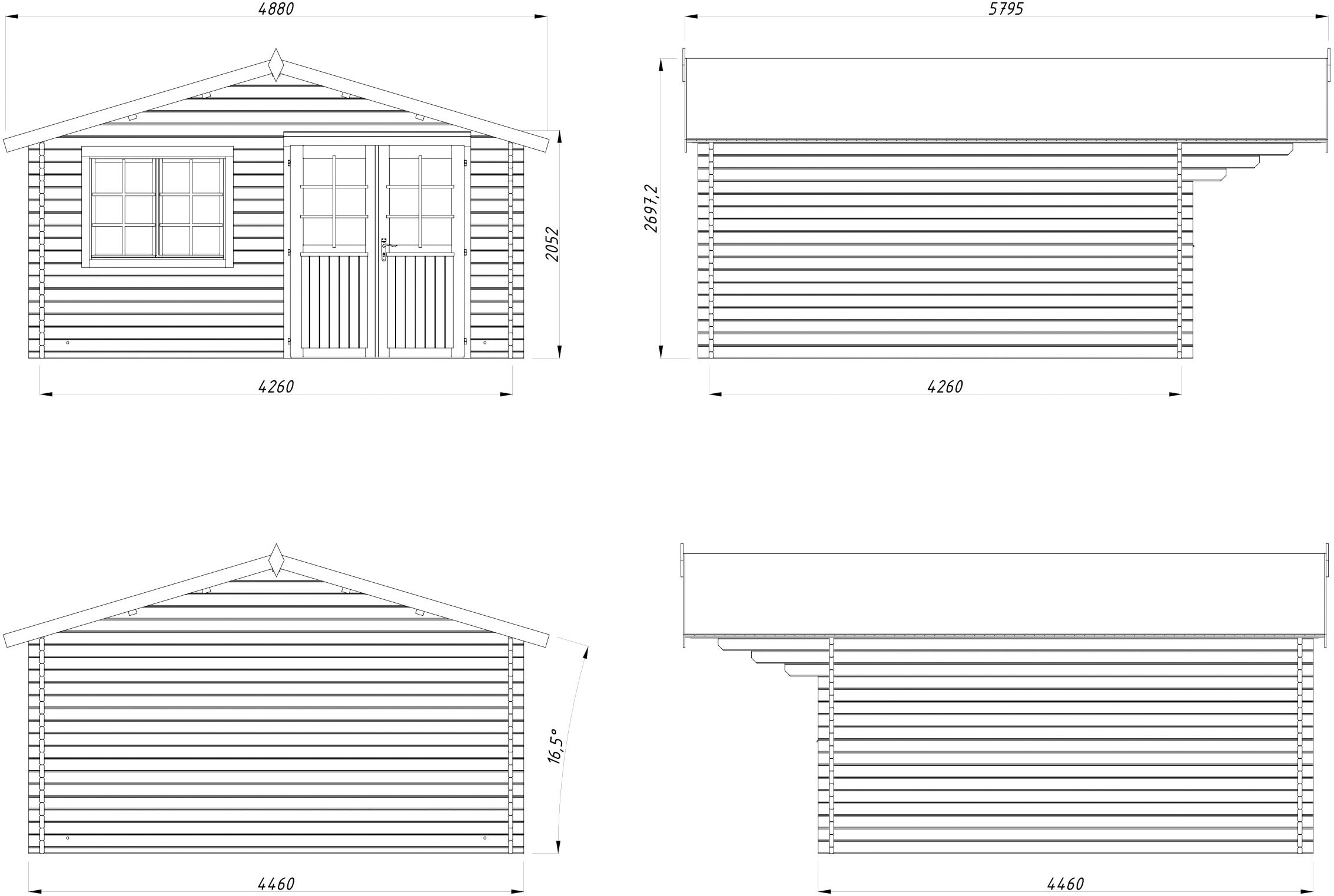 Palmako Gartenhaus »Britta« verschiedene Farben