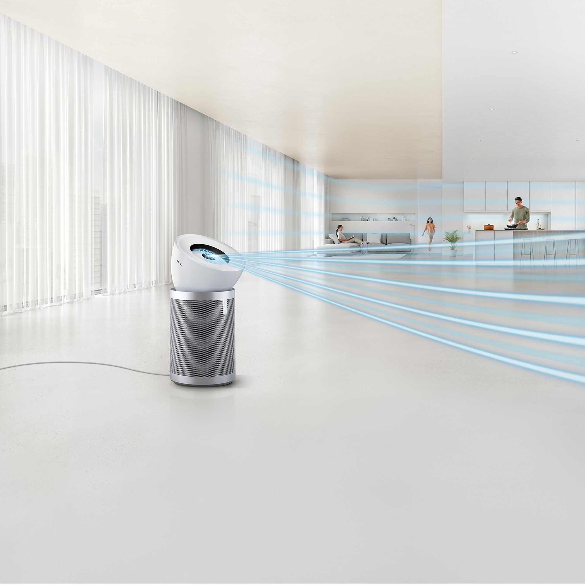 DYSON Luftreiniger »Big+Quiet G, Dysons bislang leisester, leistungsstärkster Luftreiniger« erhöht bei Bedarf automatisch die Luftstromgeschwindigkeit