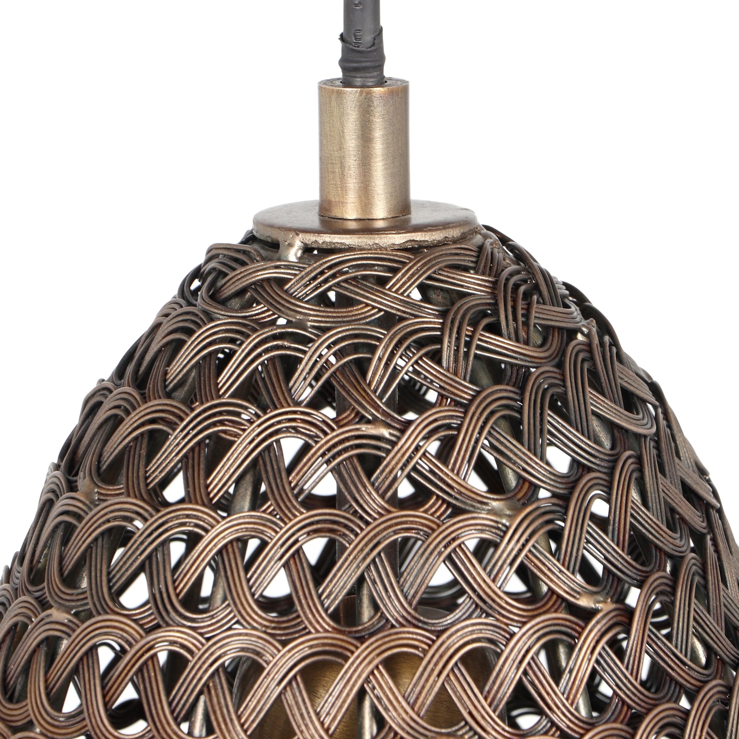 TRIO Leuchten Pendelleuchte »ZIVA, Vintage Hängelampe für Wohnzimmer oder Küche Ø 23cm H. 150cm« E27 1 Stk. warmweiß - kaltweiß Lampenschirm aus Draht-Geflecht, exkl 1x E27 max 10W