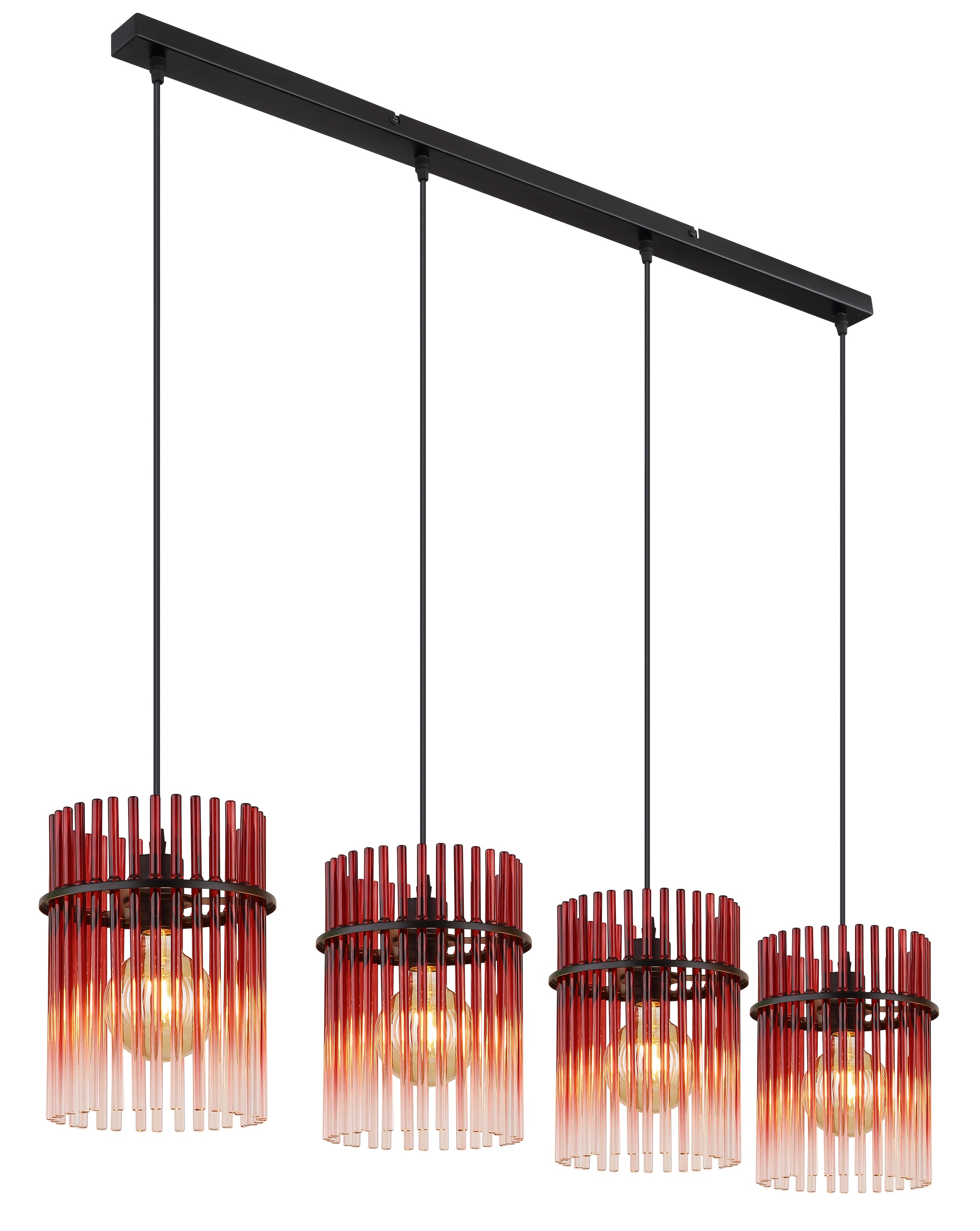 GLOBO LIGHTING Hängeleuchte »GORLEY« E27 1 Stk. Hängelampe Glasstäbe brombeerfarben klar verlaufend elegant Esszimmer