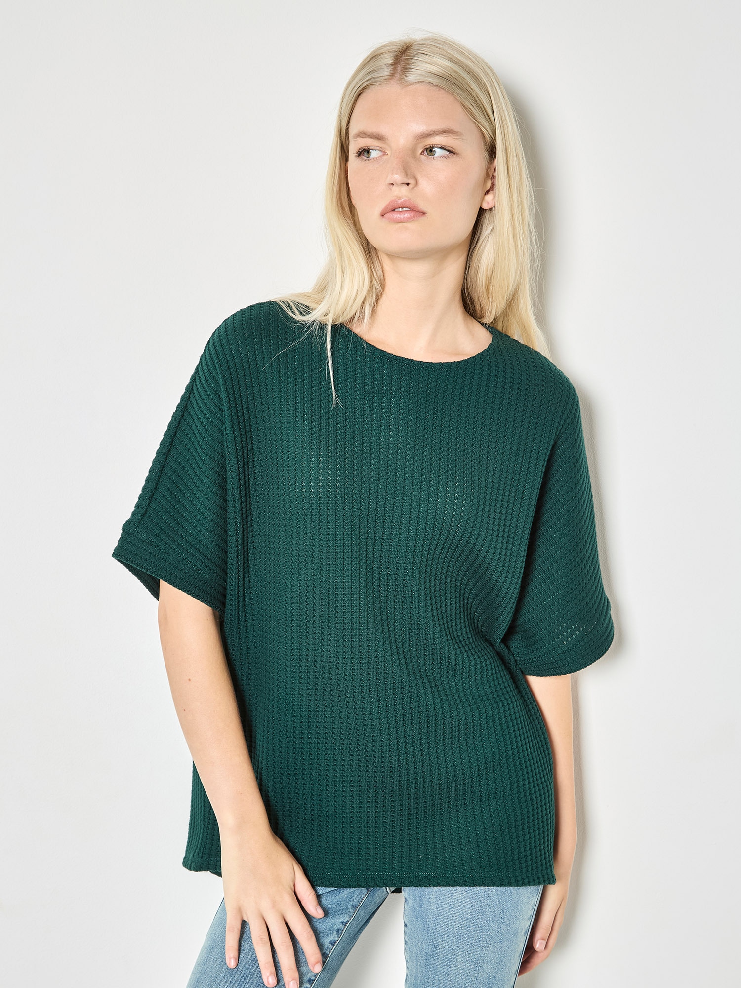 Apricot T-Shirt "Waffelstrick-Top"