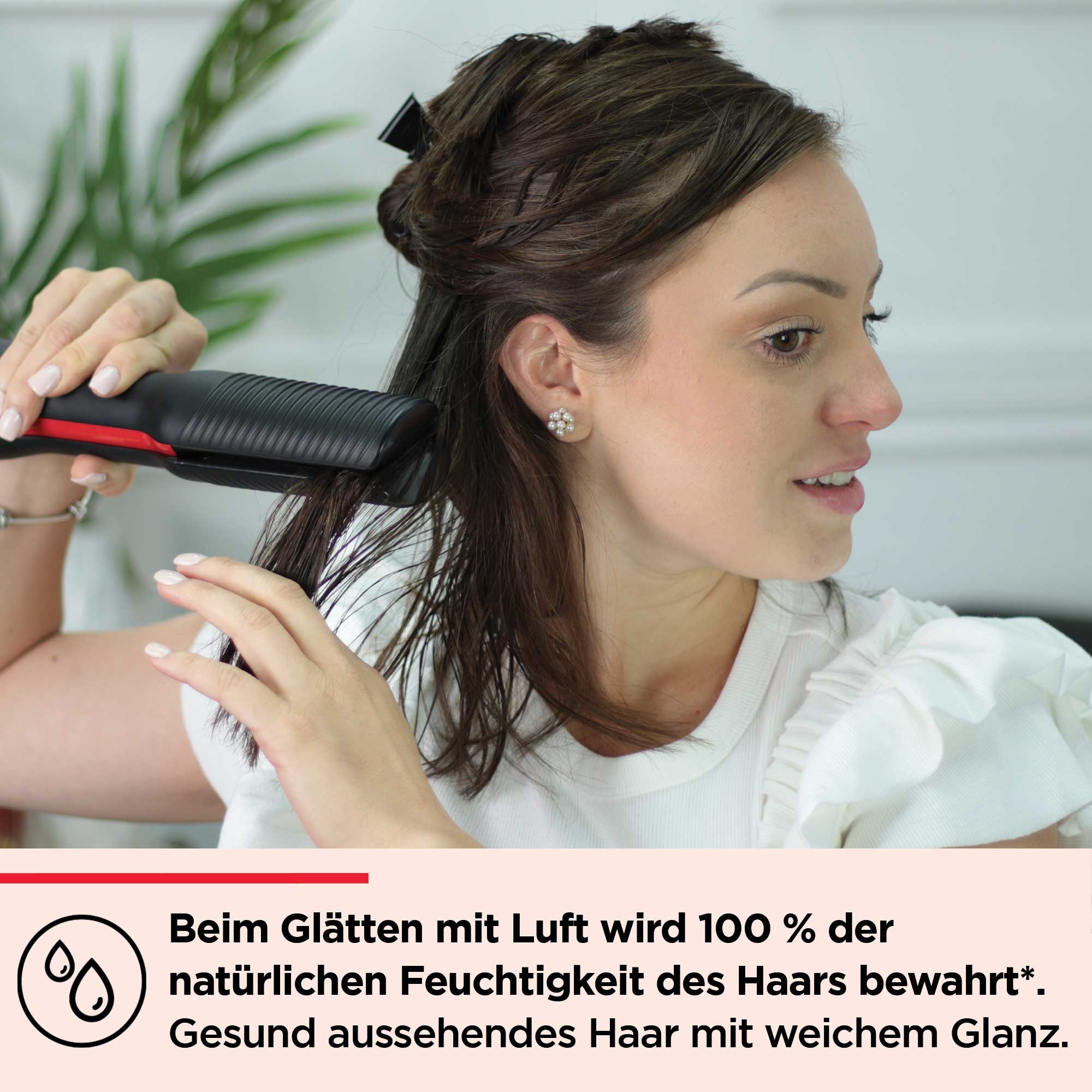 Revlon Heißluft-Haarglätter »ONE-STEP™ Air Straight. 2-IN-1-TROCKNER UND LUFTGLÄTTER - RVDR5330E«, Keramik-Turmalin mit Arganöl-Infusion, Trocknen und Glätten mit warmer Luft, ohne extreme Hitze