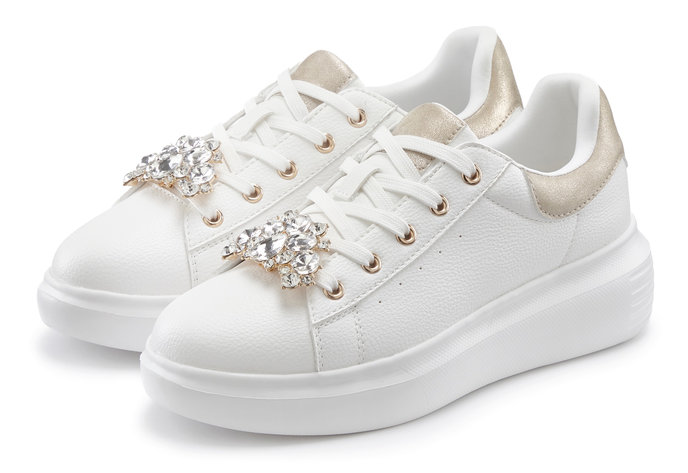 LASCANA Sneaker "Freizeitschuh, Schnürhalbschuh, Halbschuh,", mit Metallicd günstig online kaufen