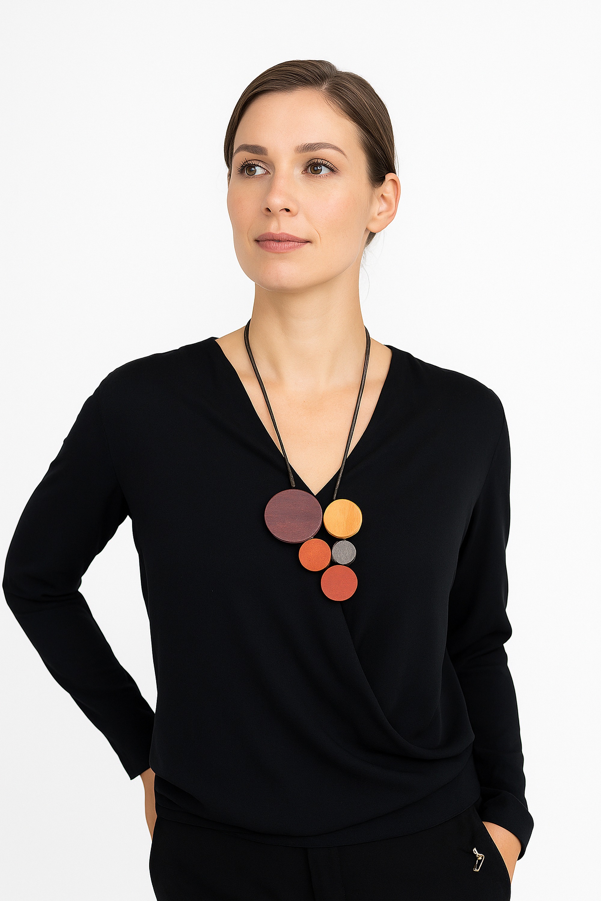 COLLEZIONE ALESSANDRO Kette mit Anhänger »Amba« Holzscheiben als Anhänger in runden Formen