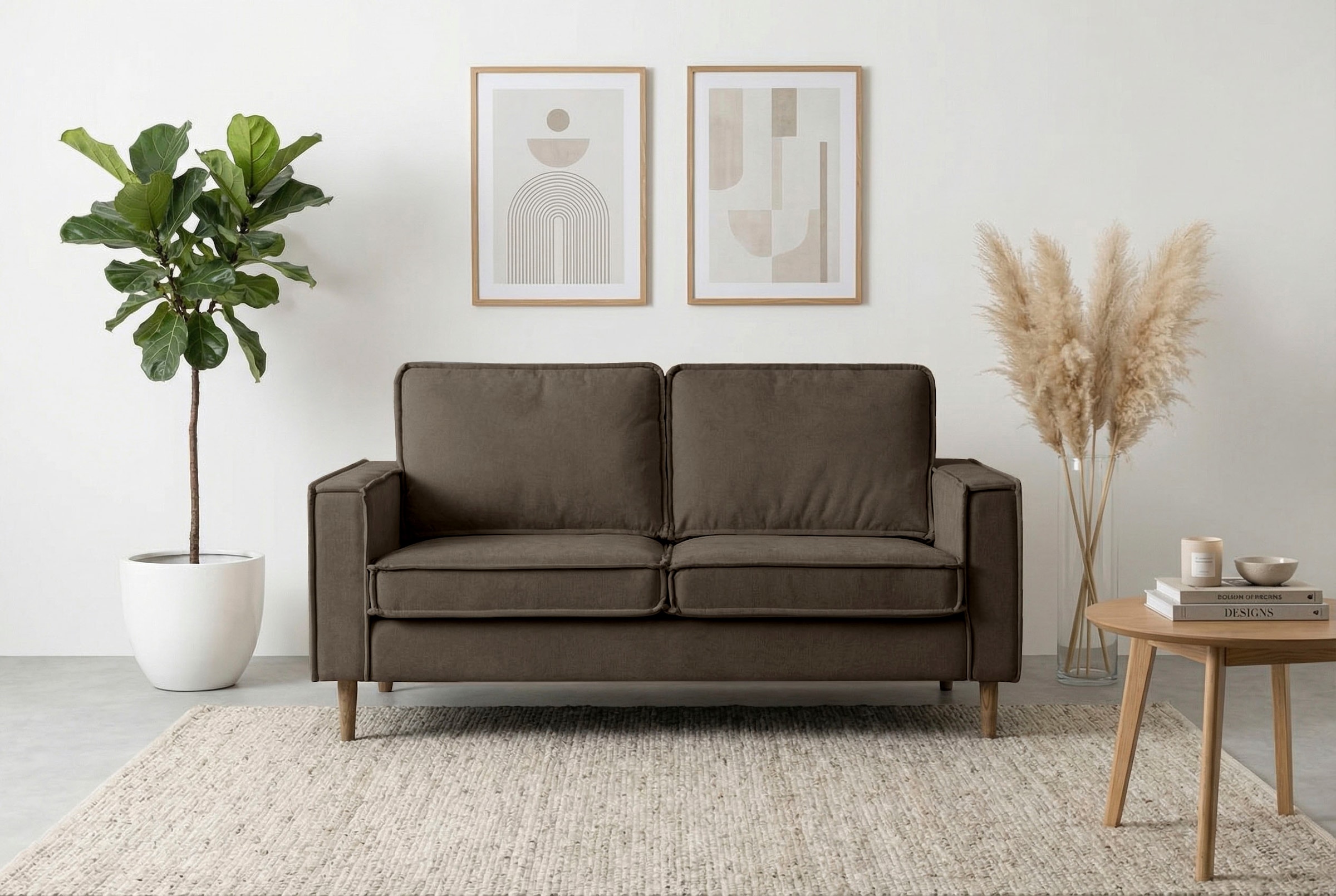 Home affaire 2-Sitzer "Pinto Skandi, 166 cm, Chenille, Struktur" mit Keder, günstig online kaufen