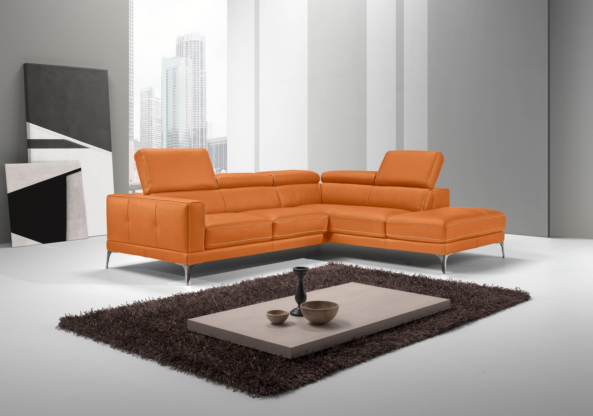 Egoitaliano Ecksofa "Claudie, Designsofa mit extrakomfortablem Sitzkomfort, L-Form" Inkl. Kopfteilverstellung, L-Form