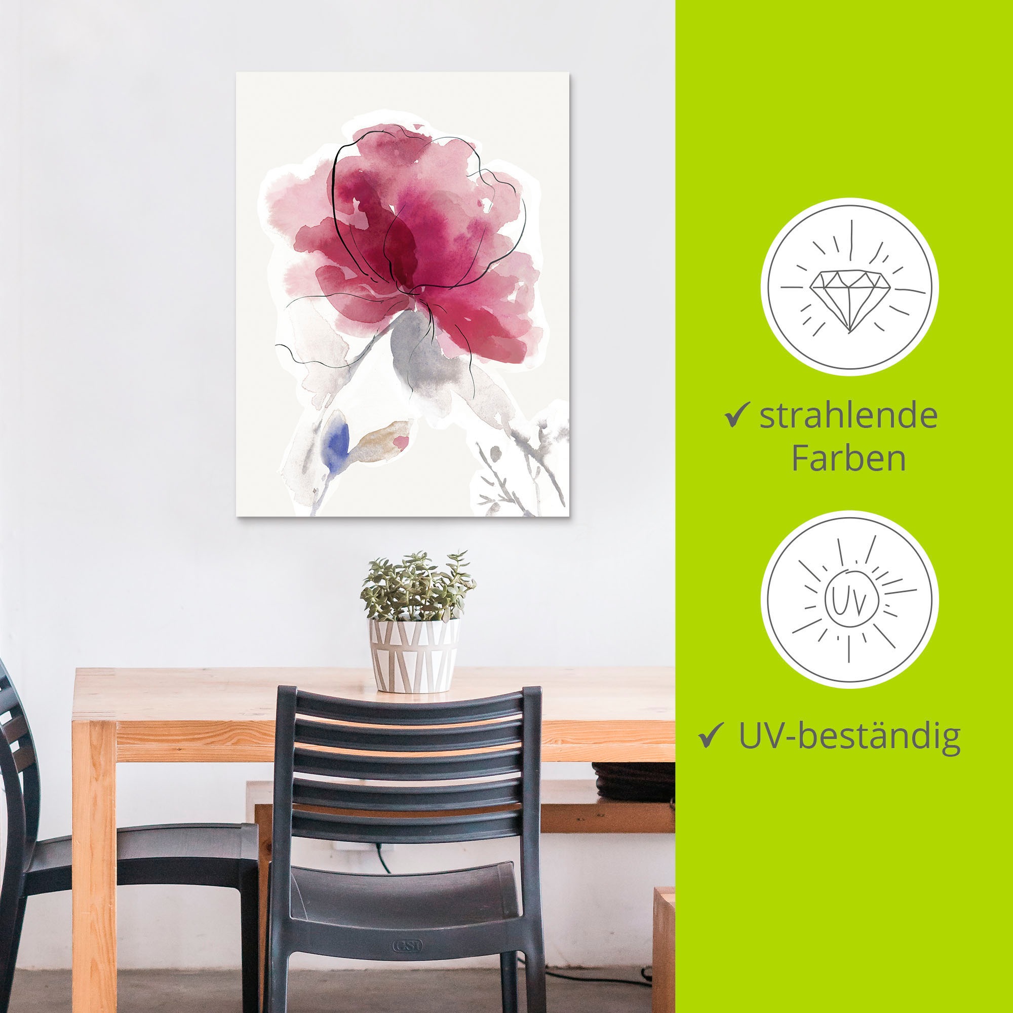 Artland Wandbild »Rosige Blüte II.«, Blumenbilder, (1 St.), als Alubild,  Leinwandbild, Wandaufkleber oder Poster in versch. Größen kaufen | BAUR