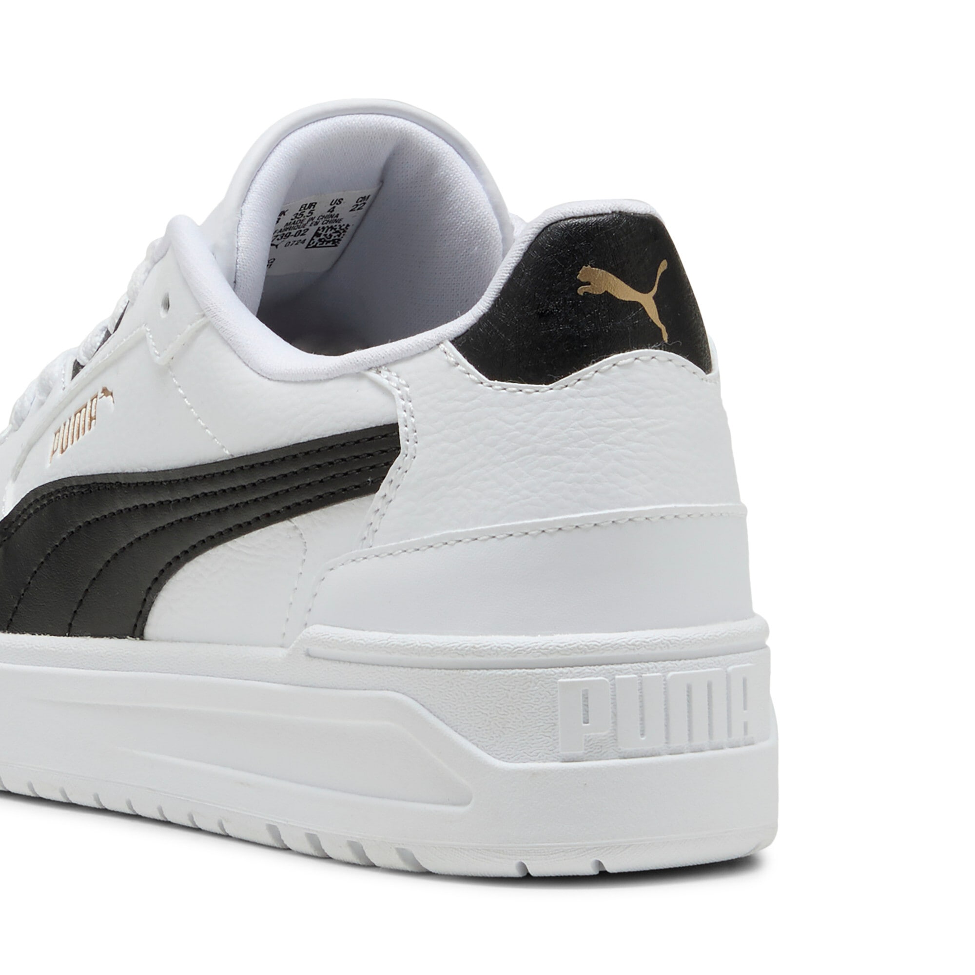 Puma Shuffle Downtown Lo Jr Sneaker White/Black/Gold 38 5