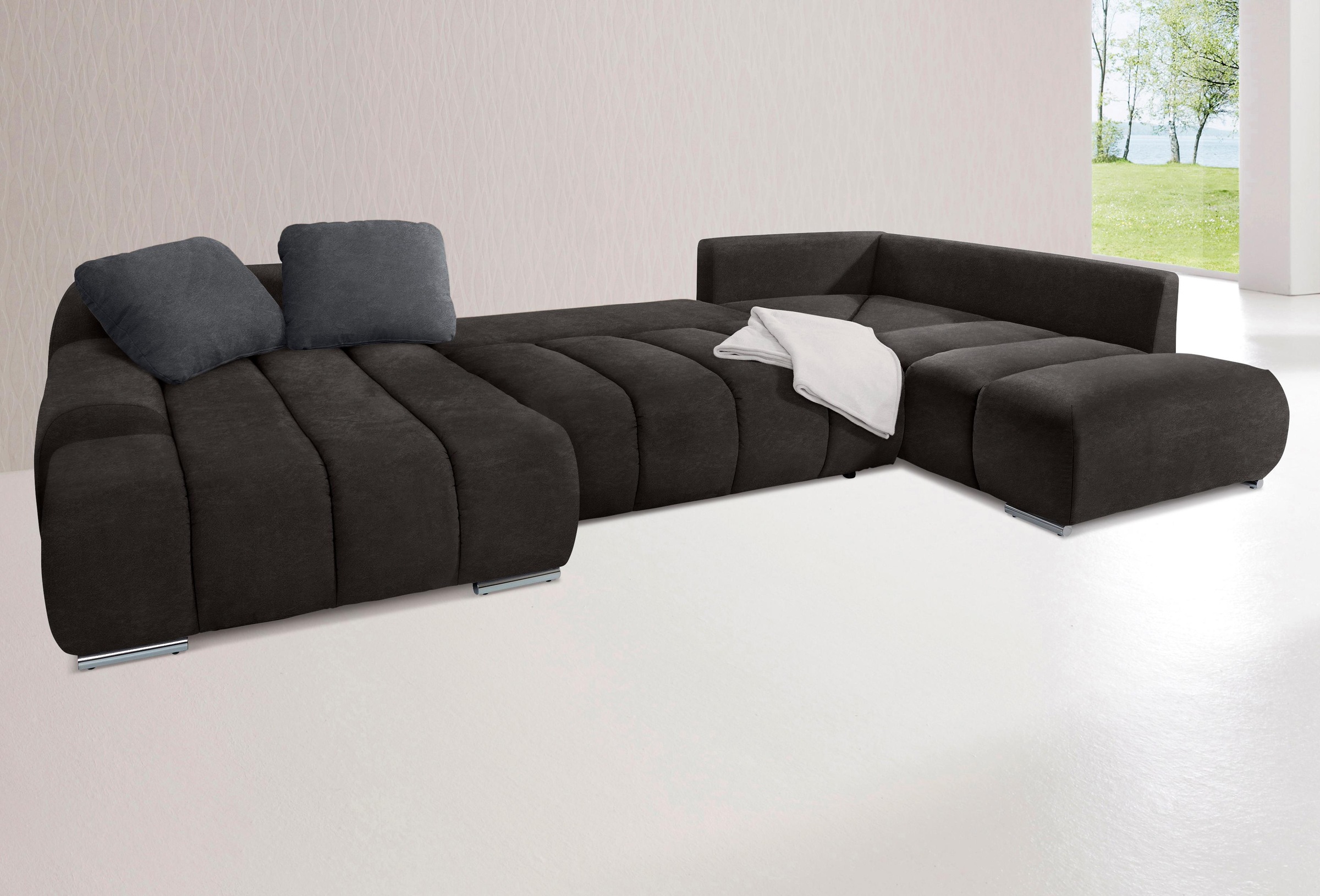 Home affaire Wohnlandschaft "Bono U-Form" wahlweise mit Bettfunktion günstig online kaufen