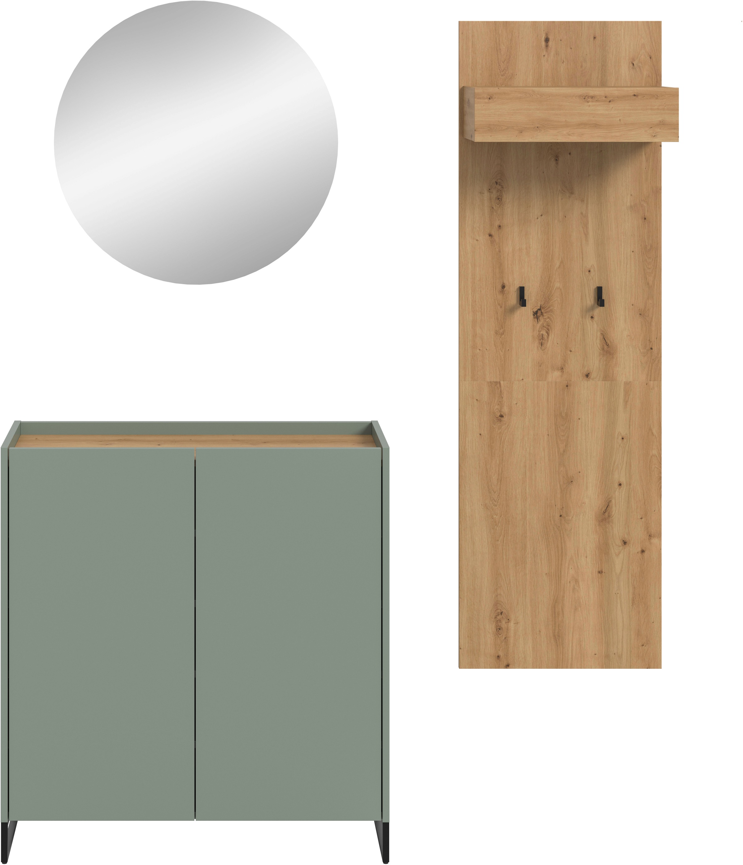 Thumbnail - Home affaire Garderoben-Set "EVRID, 3-teilig, Breite 175 cm, individuell stellbar & erweiterbar" best. aus: Kommode, Spi...