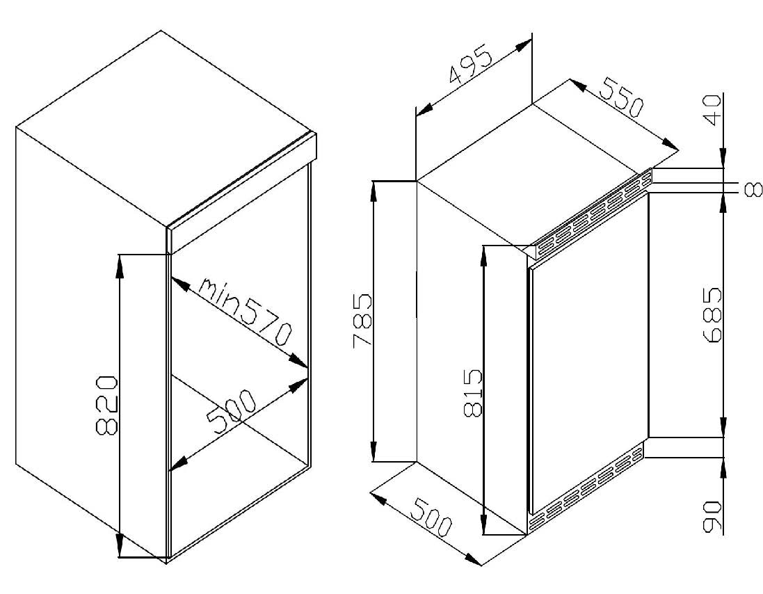 Amica Einbaukühlschrank »UVKSD 351 951«, Inverter Kompressor