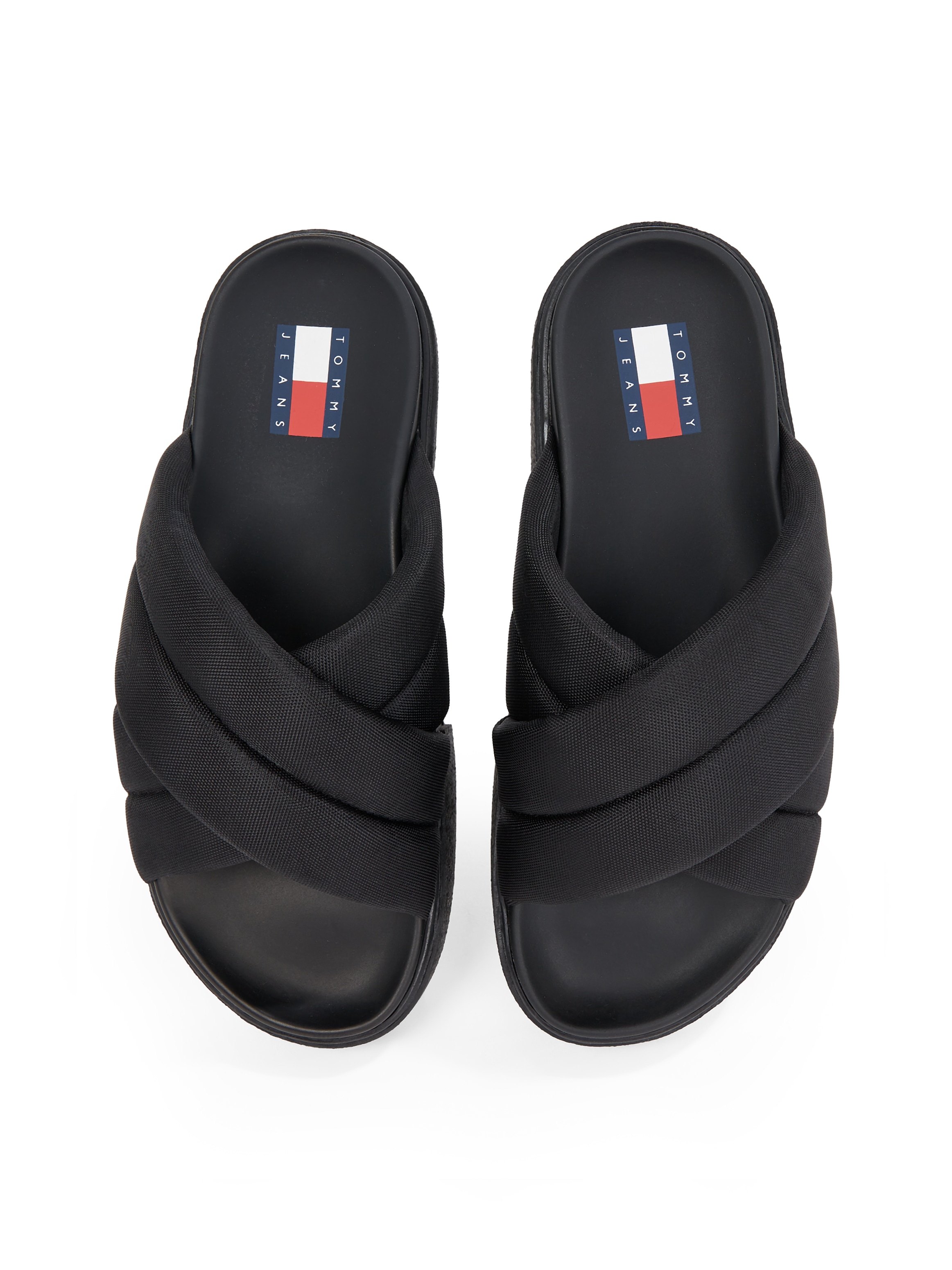 Tommy Jeans Pantolette »TJW FLATFORM SANDAL«, Plateau, Sommerschuh, Schlüpfschuh mit wattierten Bandagen