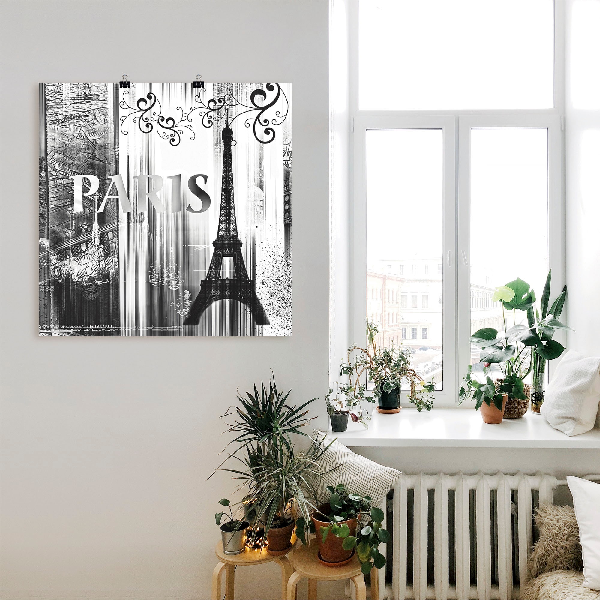 Artland Wandbild »Paris Weltstadt BAUR oder als - Abstrakte Poster Leinwandbild, in Wandaufkleber kaufen 04«, versch. Größen Gebäude, | St.), (1 Collage