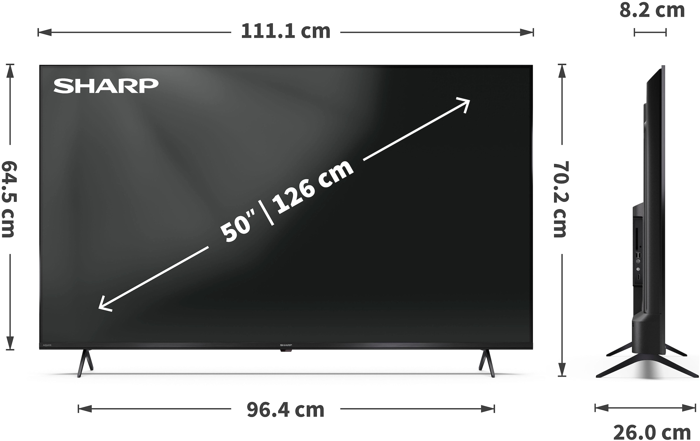 Sharp QLED-Fernseher »4T-C50JMx« 126 cm/50 ″ Smart-TV