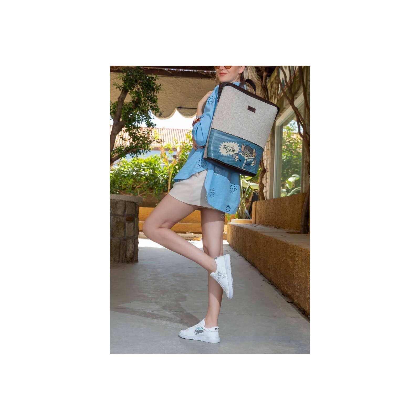 DOGO Laptoptasche »Slim Backpack Rucksack Tom And Jerry Damen Backpack«, Handgefertigt
