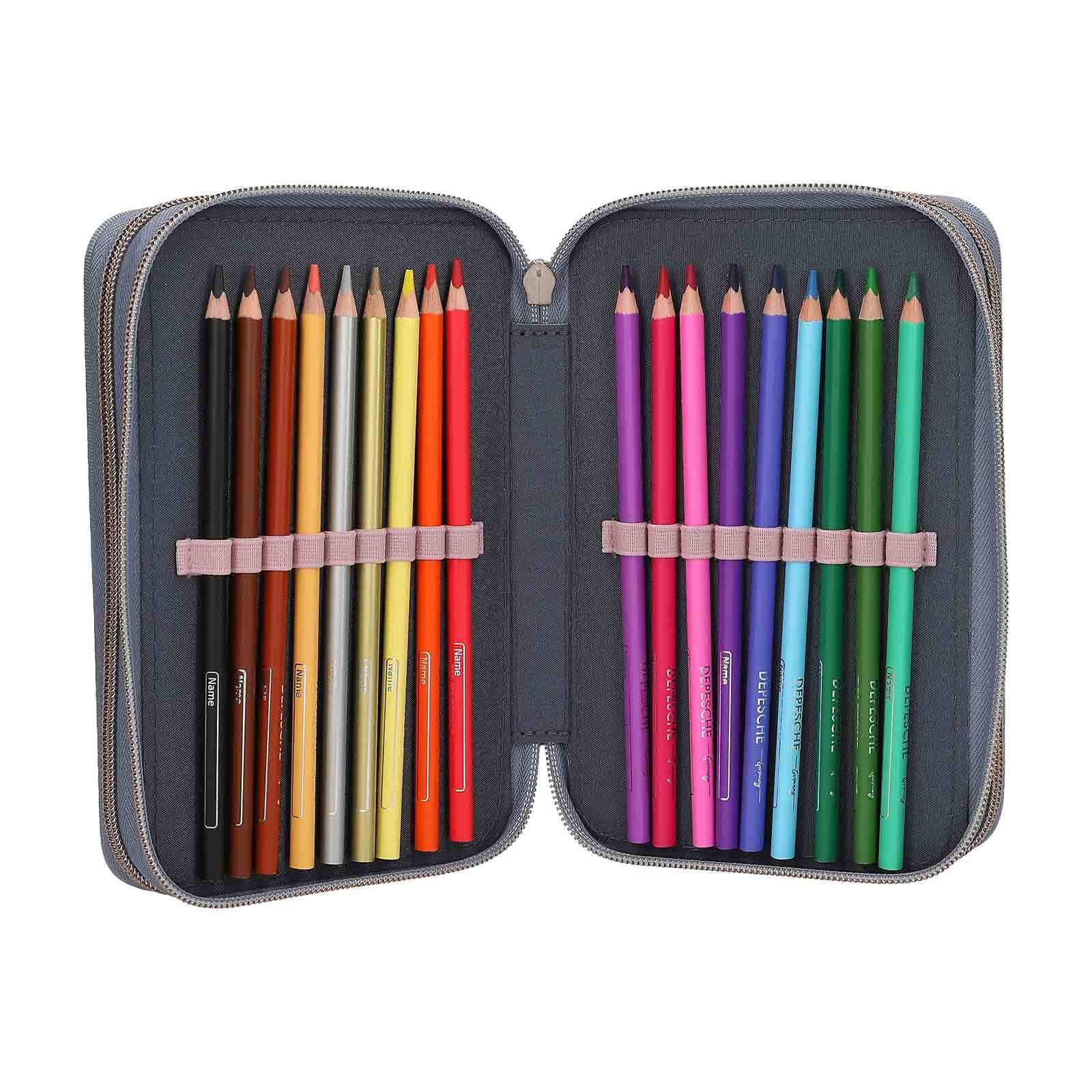 Depesche Buntstift »3-Fach Federtasche mit 3D-Effekt Miss Melody 20 x 13 x 7,5 cm rauchblau«