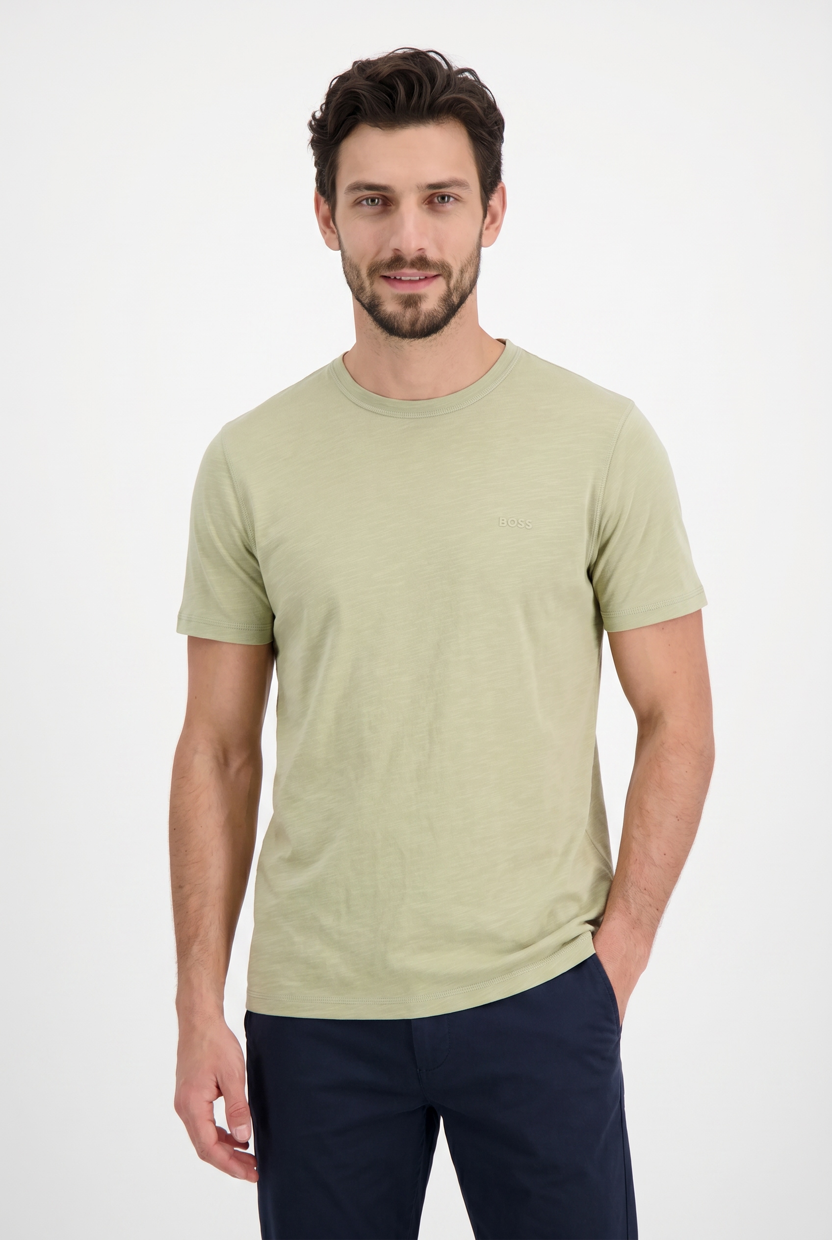 BOSS ORANGE T-Shirt "Tegood Regular Fit" 100% Baumwolle Logo on Chest Rundhals