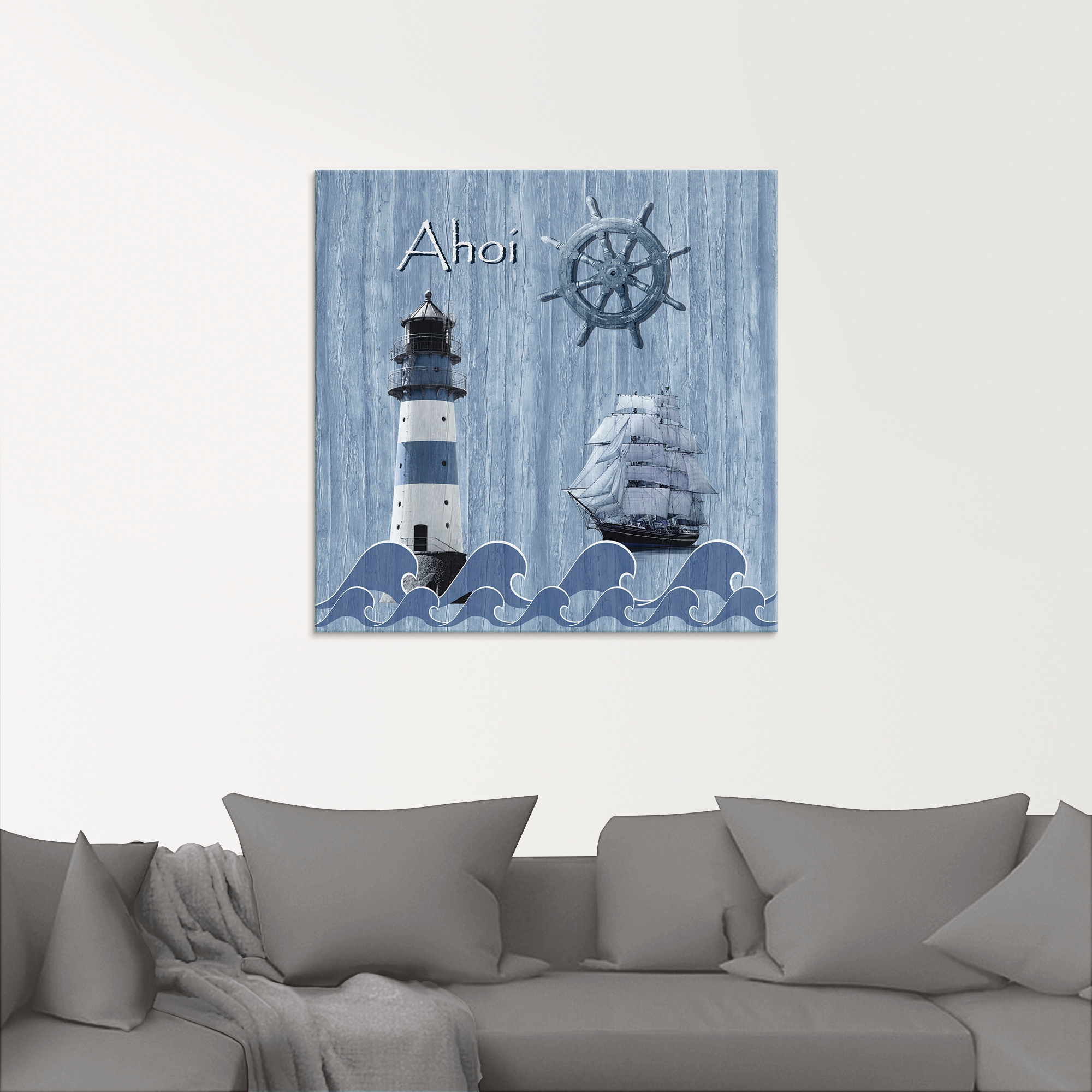 Artland Glasbild »Ahoi im maritimen Blau«, Küste, (1 St.), in verschiedenen Größen